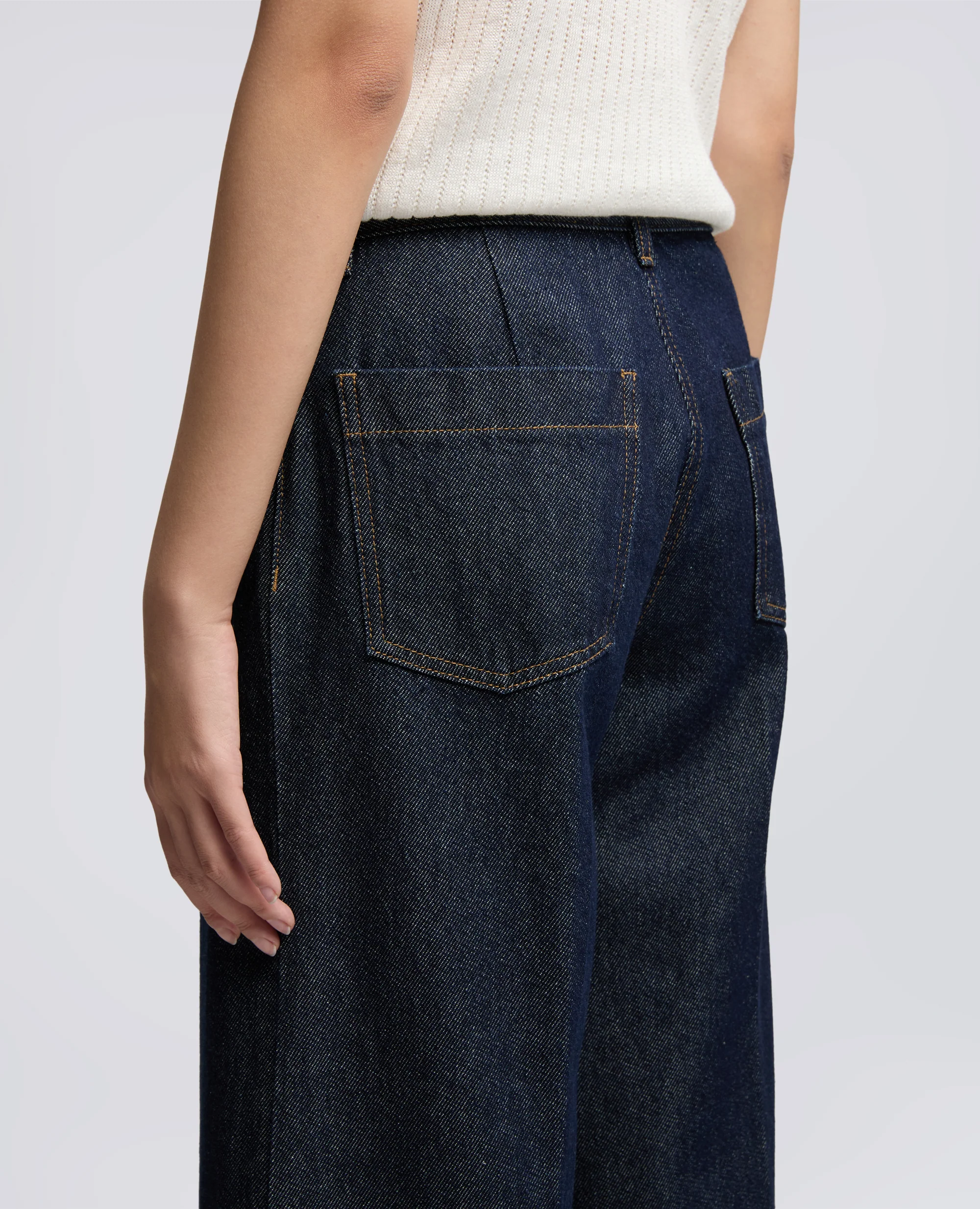 PANTALONE WIDE LEG IN DENIM - DENIM - Image 4