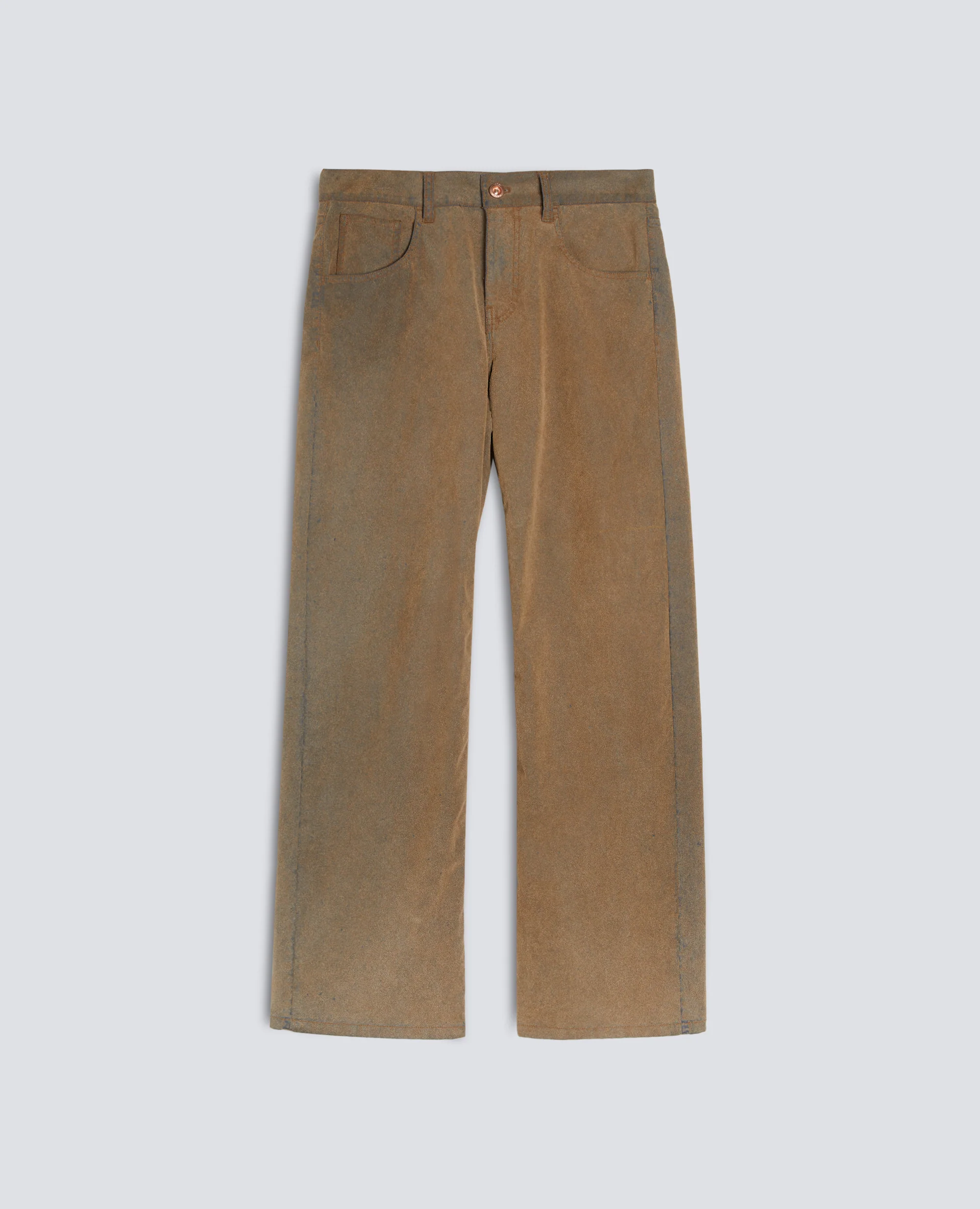 PANTALONE IN CHAMBRAY FLOCCATO PELLE - COLONIALE