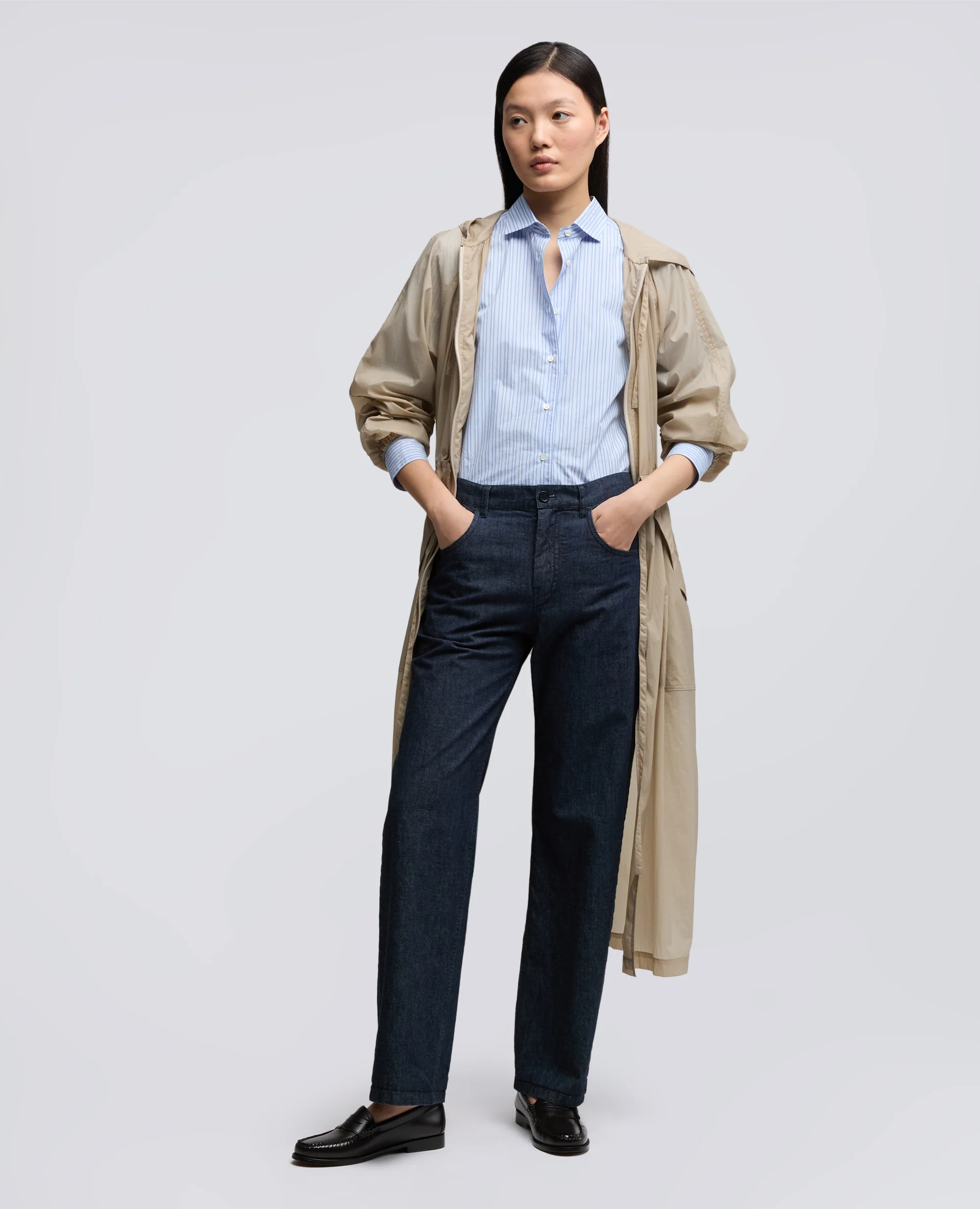 PANTALONE IN DENIM LEGGERO - DENIM SCURO - Image 2