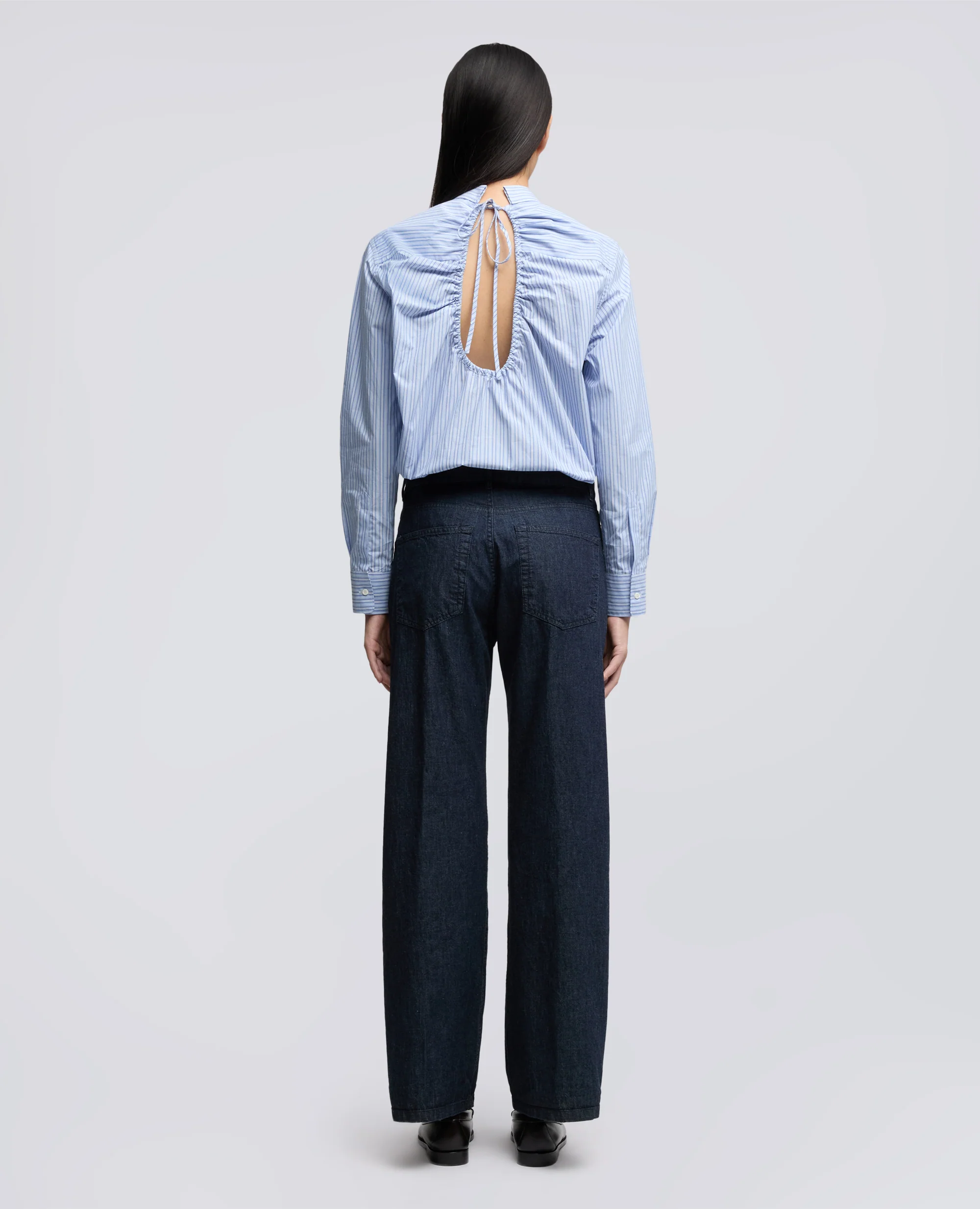 PANTALONE IN DENIM LEGGERO - DENIM SCURO - Image 3