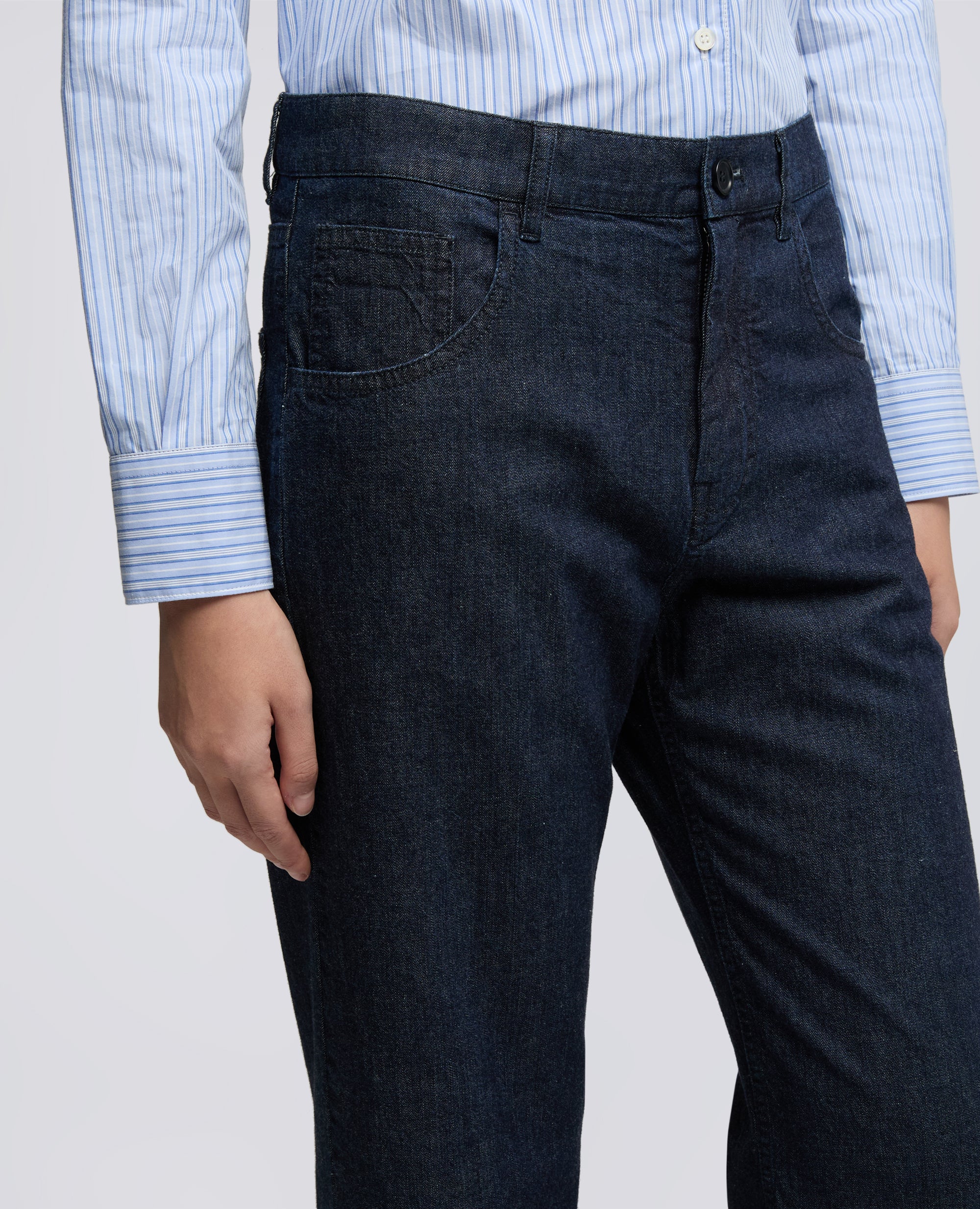 PANTALONE IN DENIM LEGGERO - DENIM SCURO - Image 4