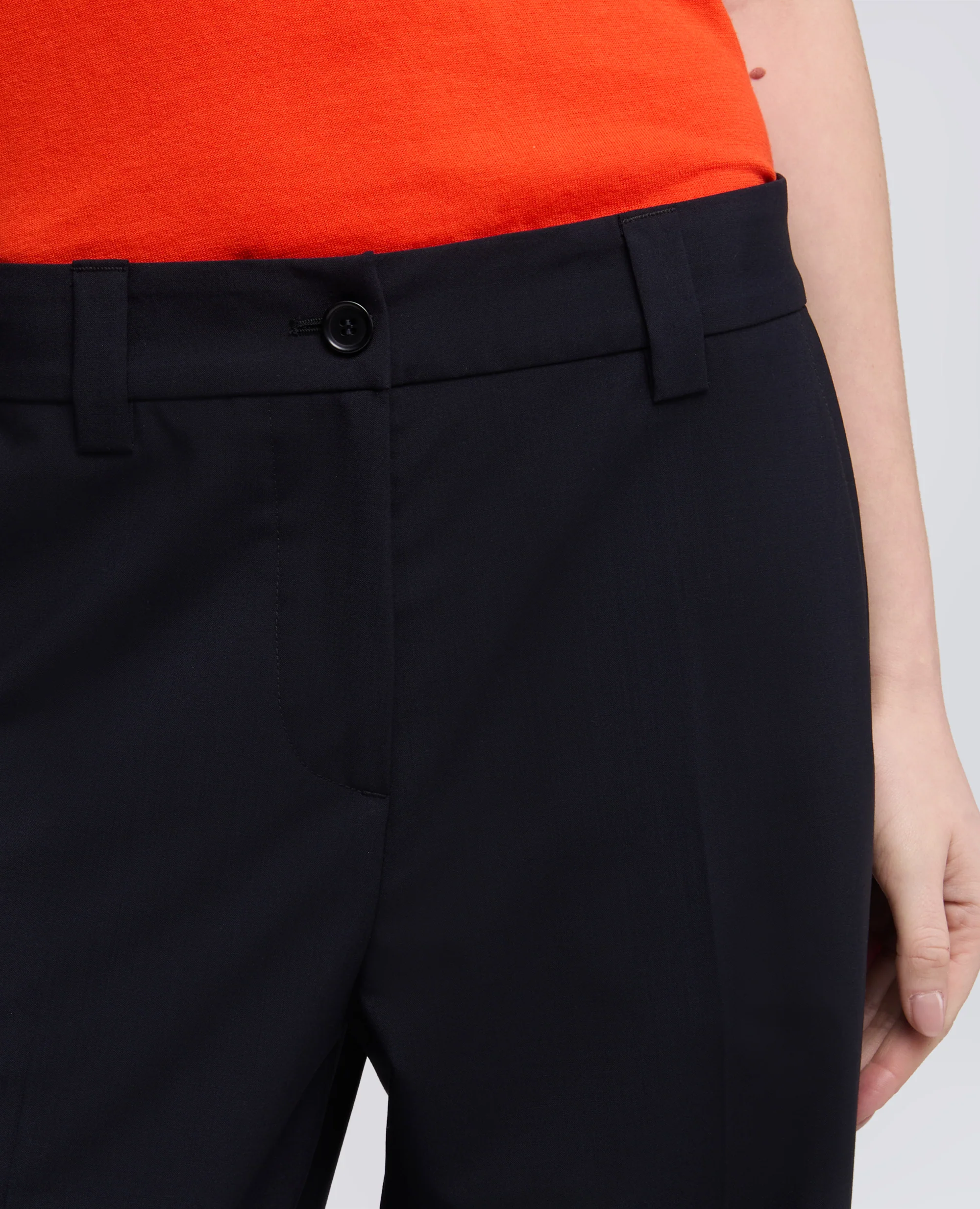 PANTALONE IN TELA TECNICA IN LANA E MICROFIBRA DI POLIESTERE - BLU/BLACK - Image 4