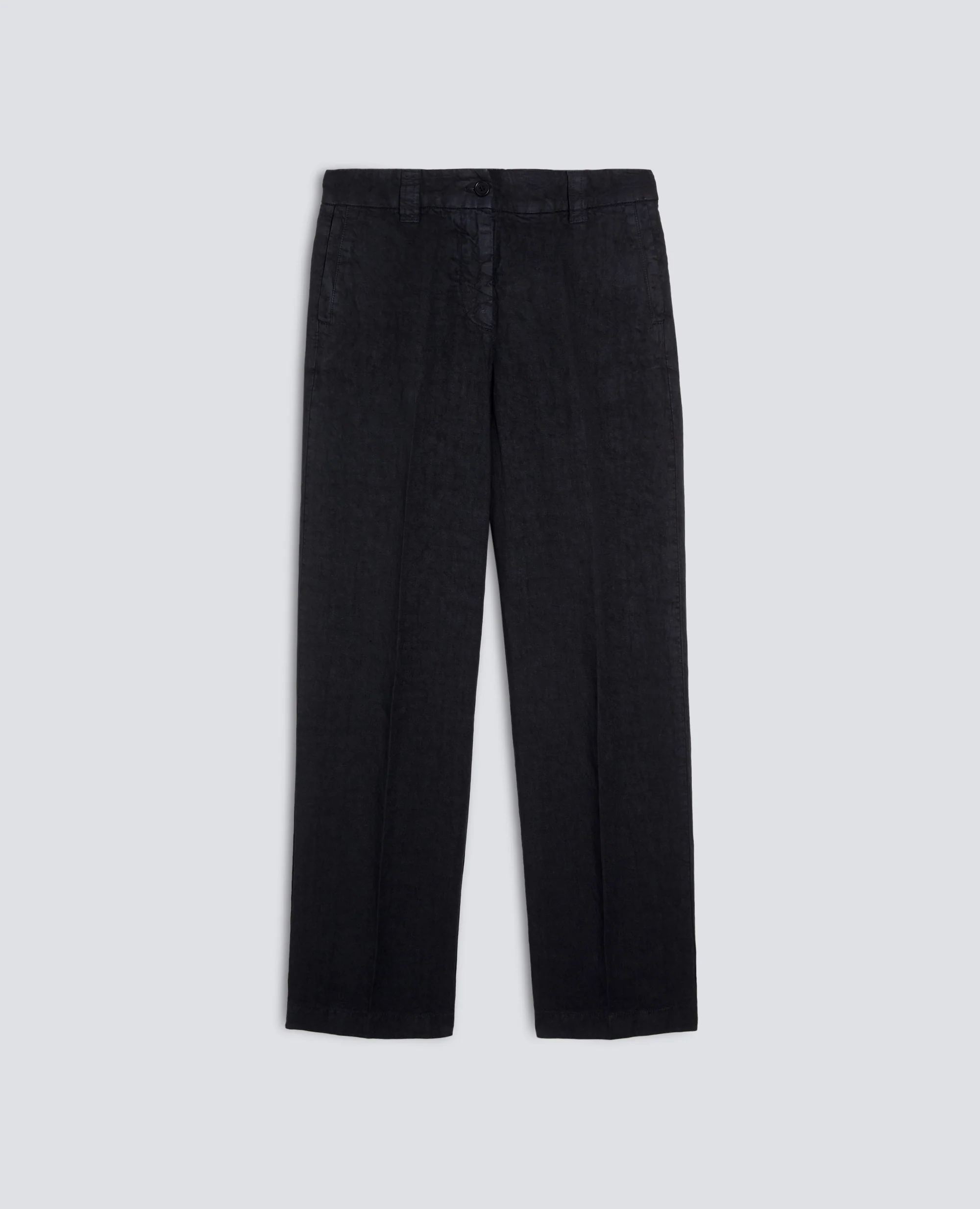 PANTALONE IN LINO FIAMMATO COMPATTO TINTO CAPO - NAVY