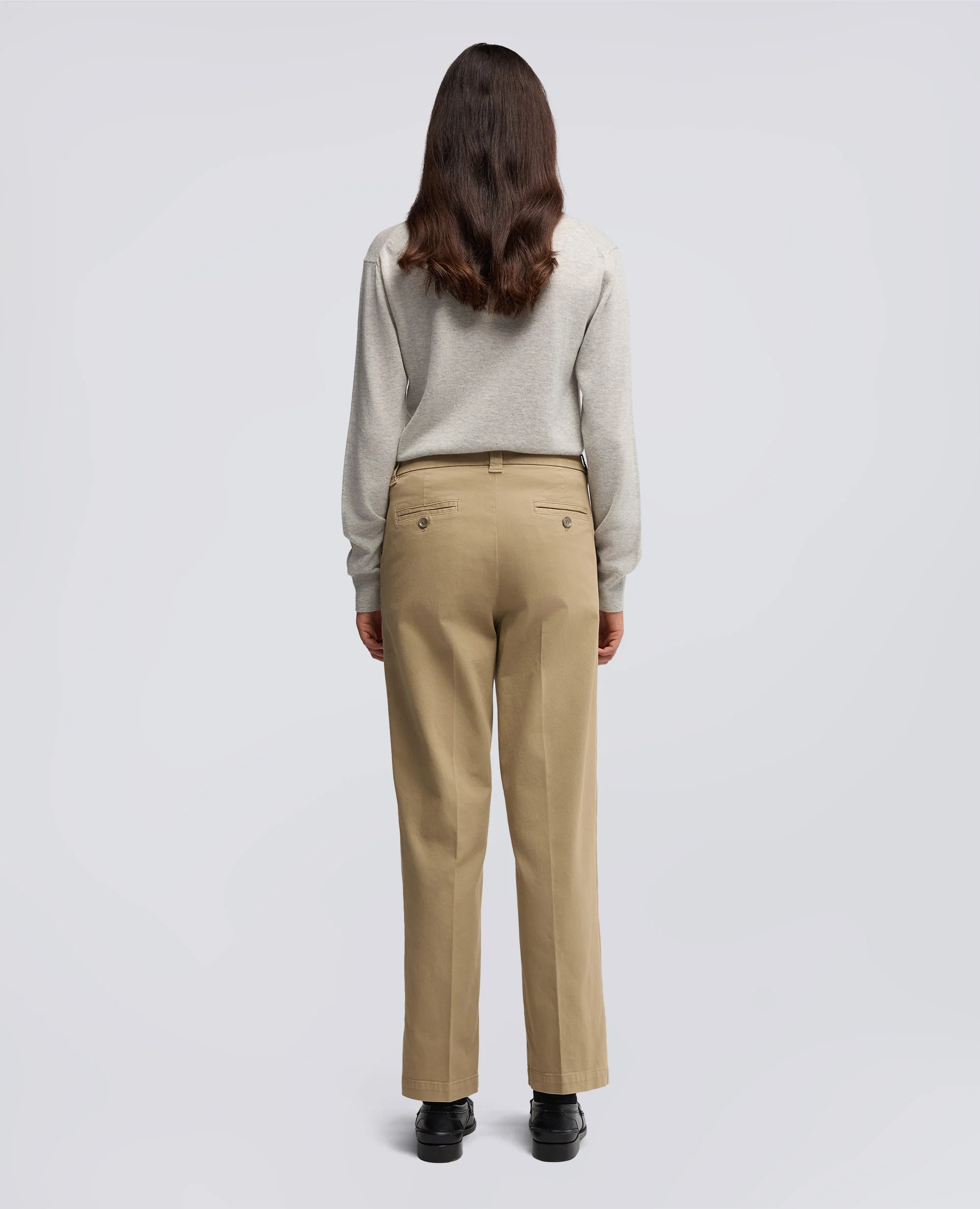 PANTALONE IN GABARDINA DI COTONE - KHAKI - Image 3