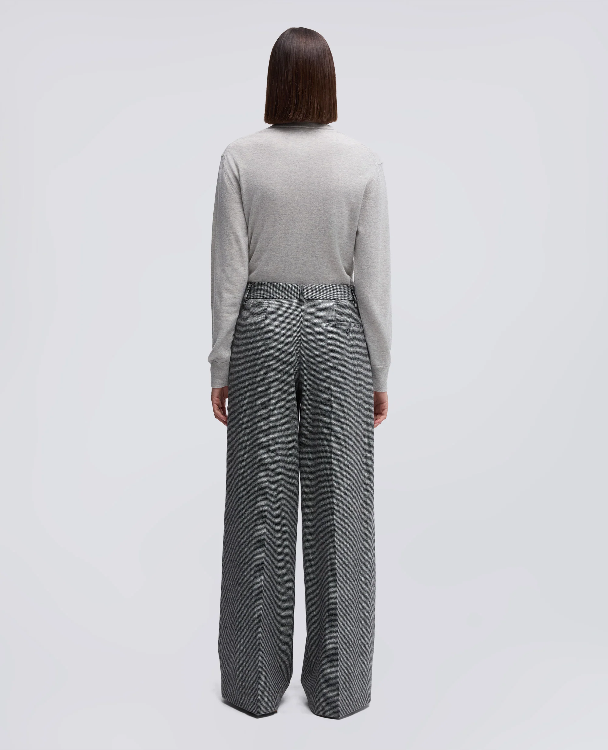 PANTALONE IN FLANELLA DI LANA CASHMERE - PIED DE POUL - Image 3