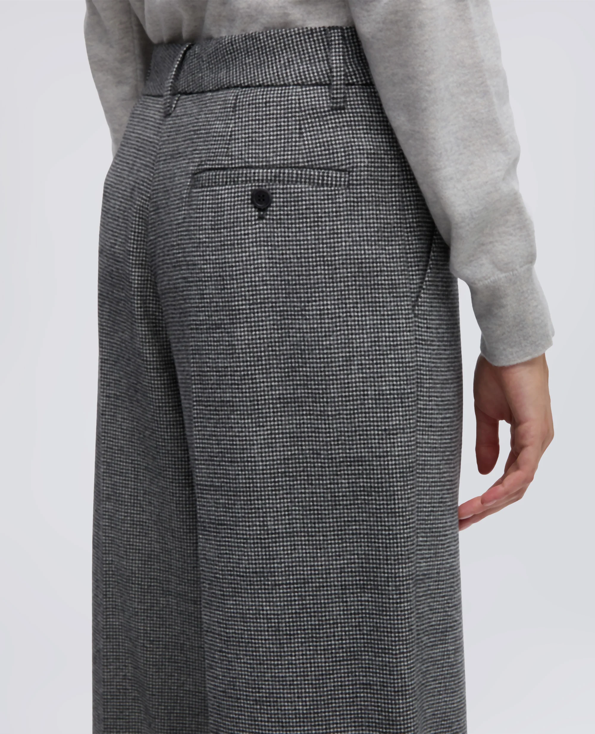 PANTALONE IN FLANELLA DI LANA CASHMERE - PIED DE POUL - Image 4