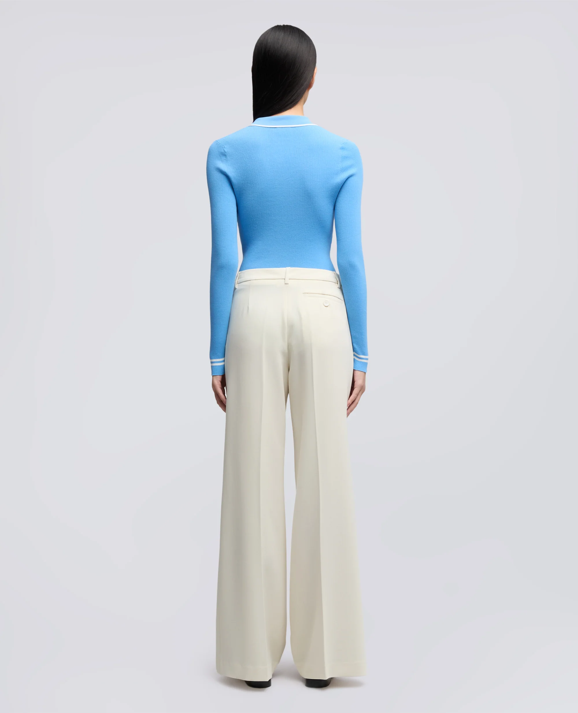 PANTALONE IN CADY CREPE IN TRIACETATO POLIESTERE - NATURALE - Image 3