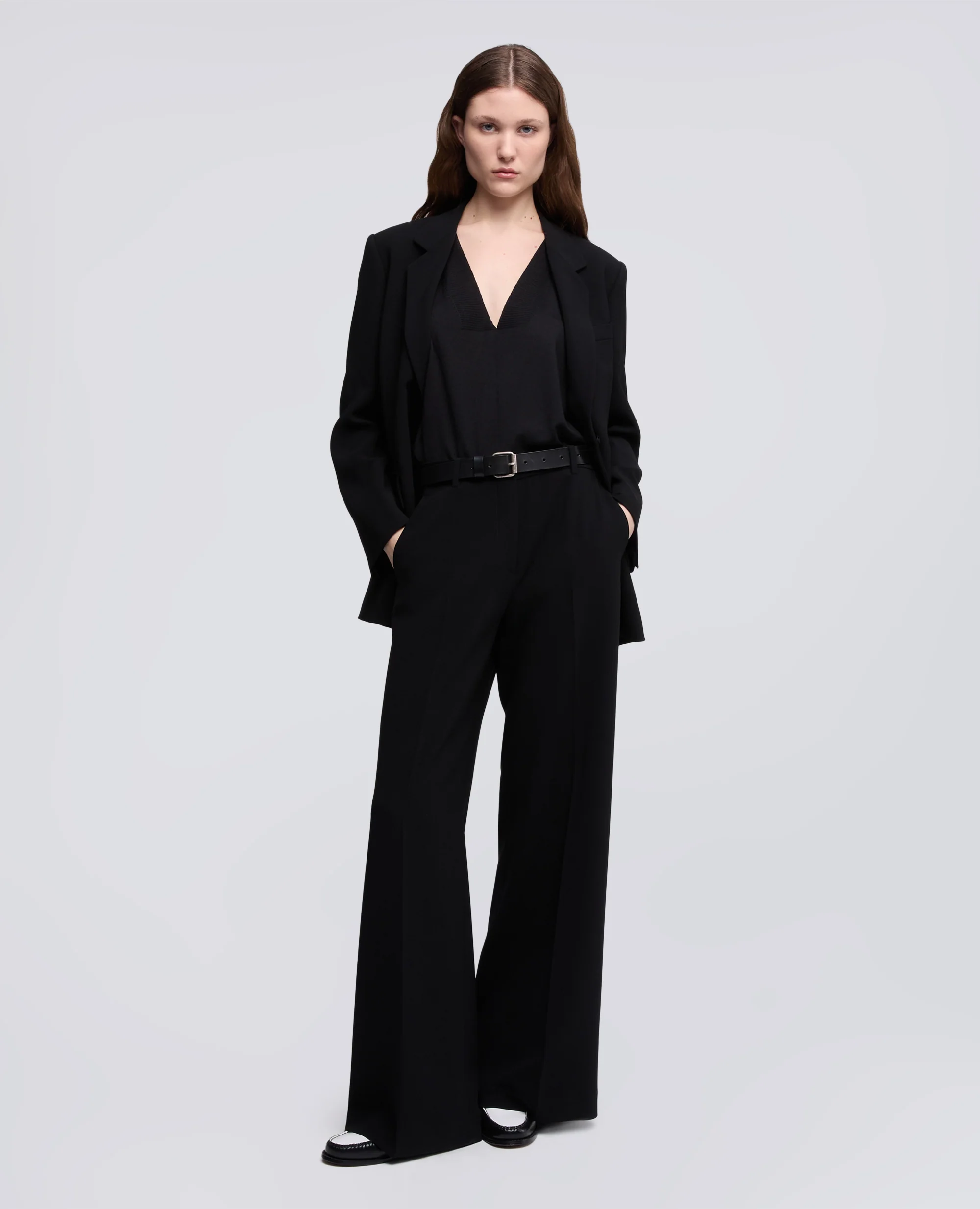 PANTALONE IN CADY CREPE IN TRIACETATO POLIESTERE - NERO - Image 2