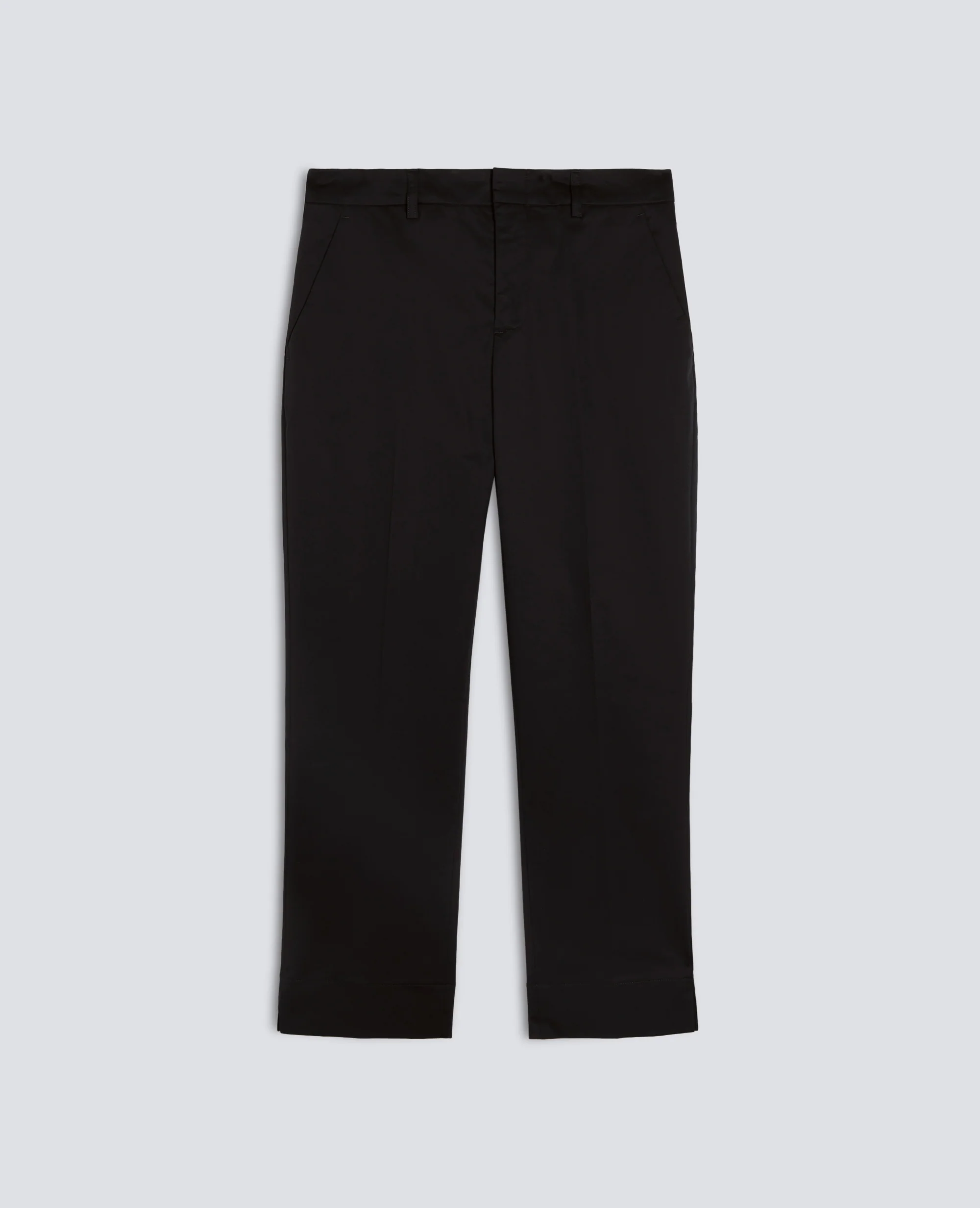 PANTALONE CAPRI IN TWILL DI COTONE STRETCH - NERO