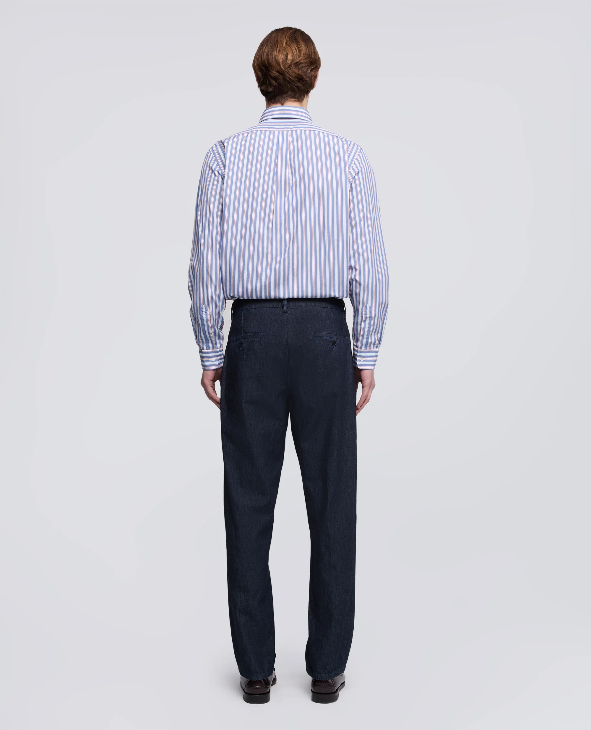 PANTALONE MONO PINCE IN DENIM LEGGERO - DENIM SCURO - Image 3