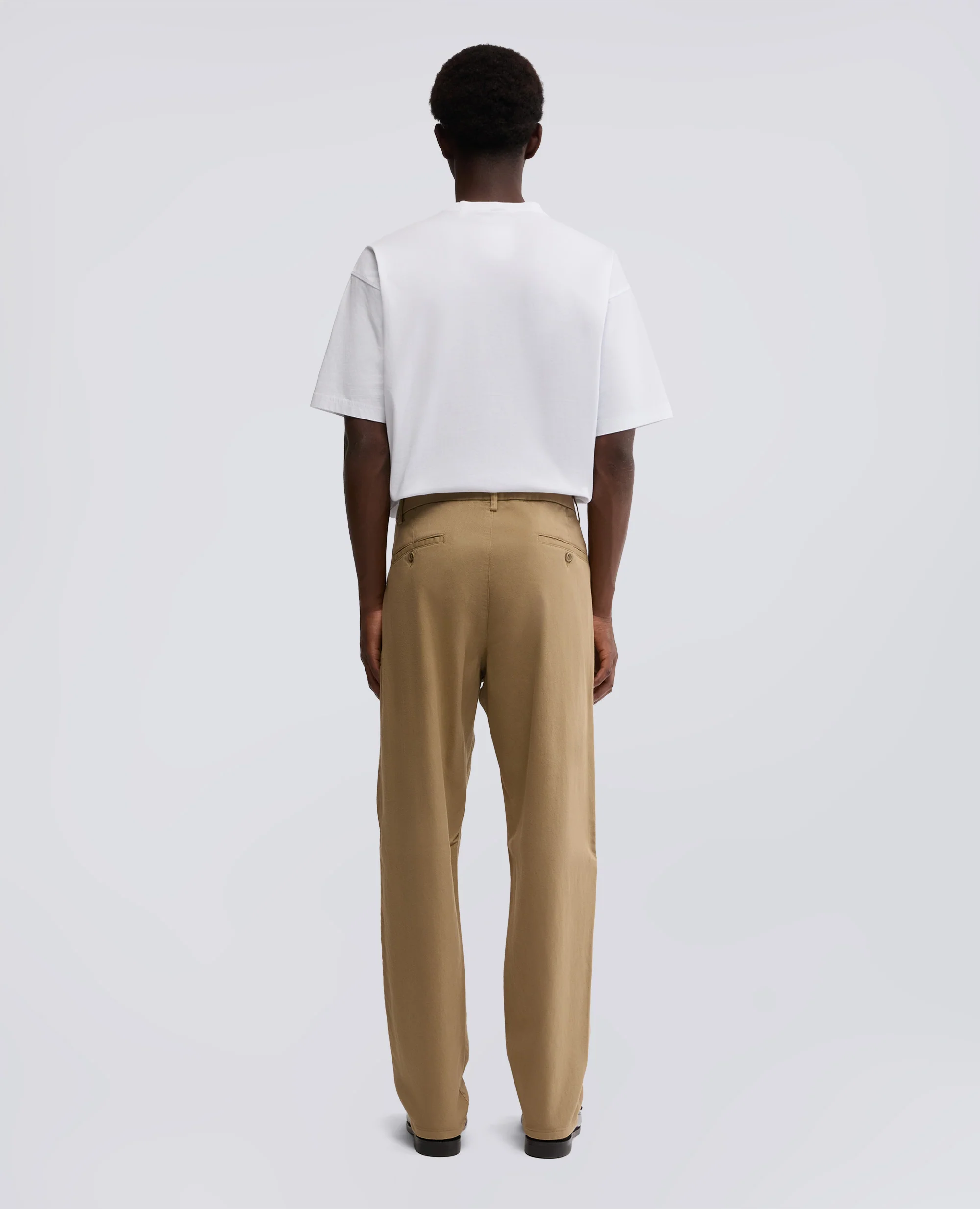 PANTALONE IN TWILL DI COTONE E LYOCELL - BEIGE - Image 3