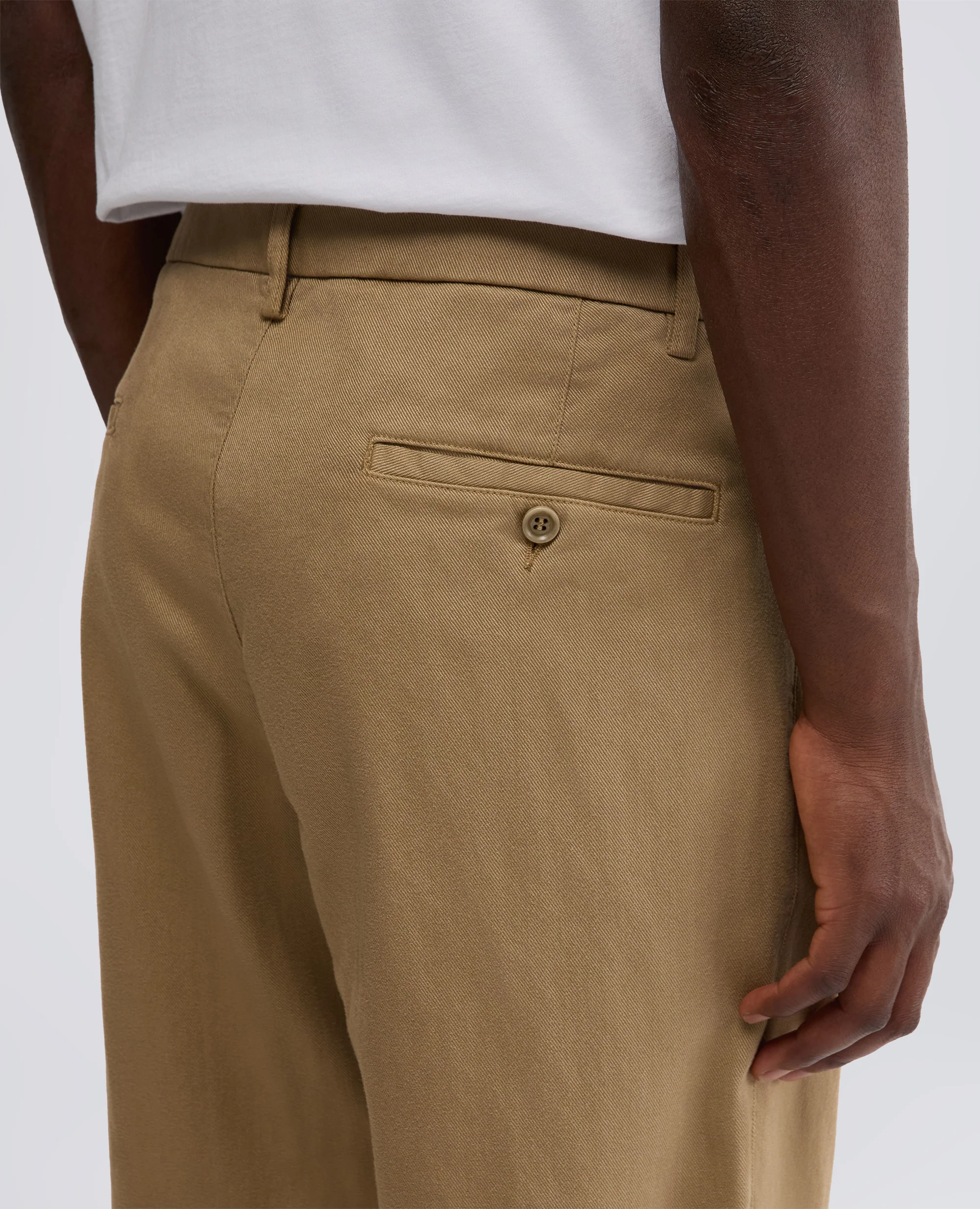 PANTALONE IN TWILL DI COTONE E LYOCELL - BEIGE - Image 4