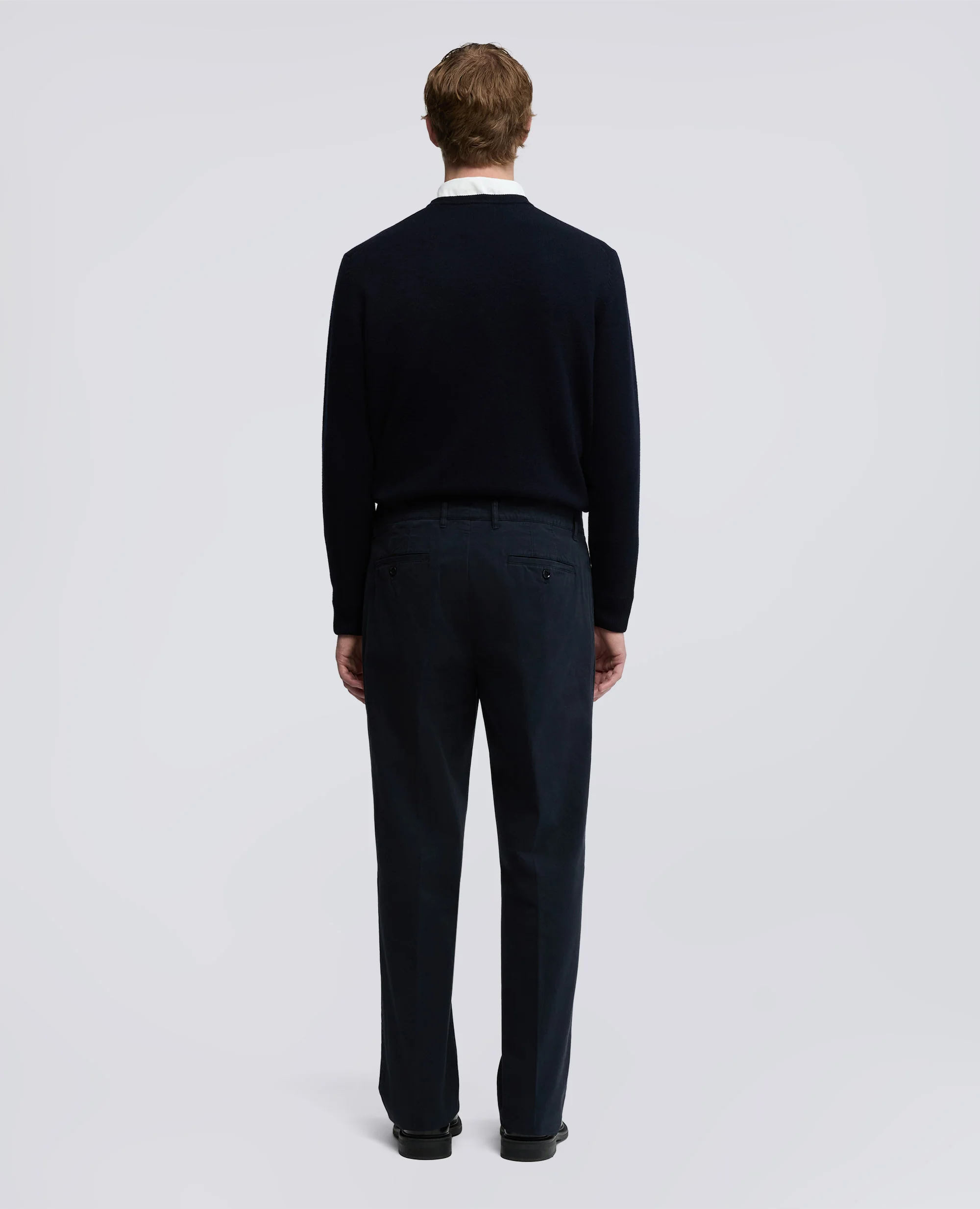PANTALONE NEW HERMAN IN GABARDINA DI COTONE - NAVY - Image 3