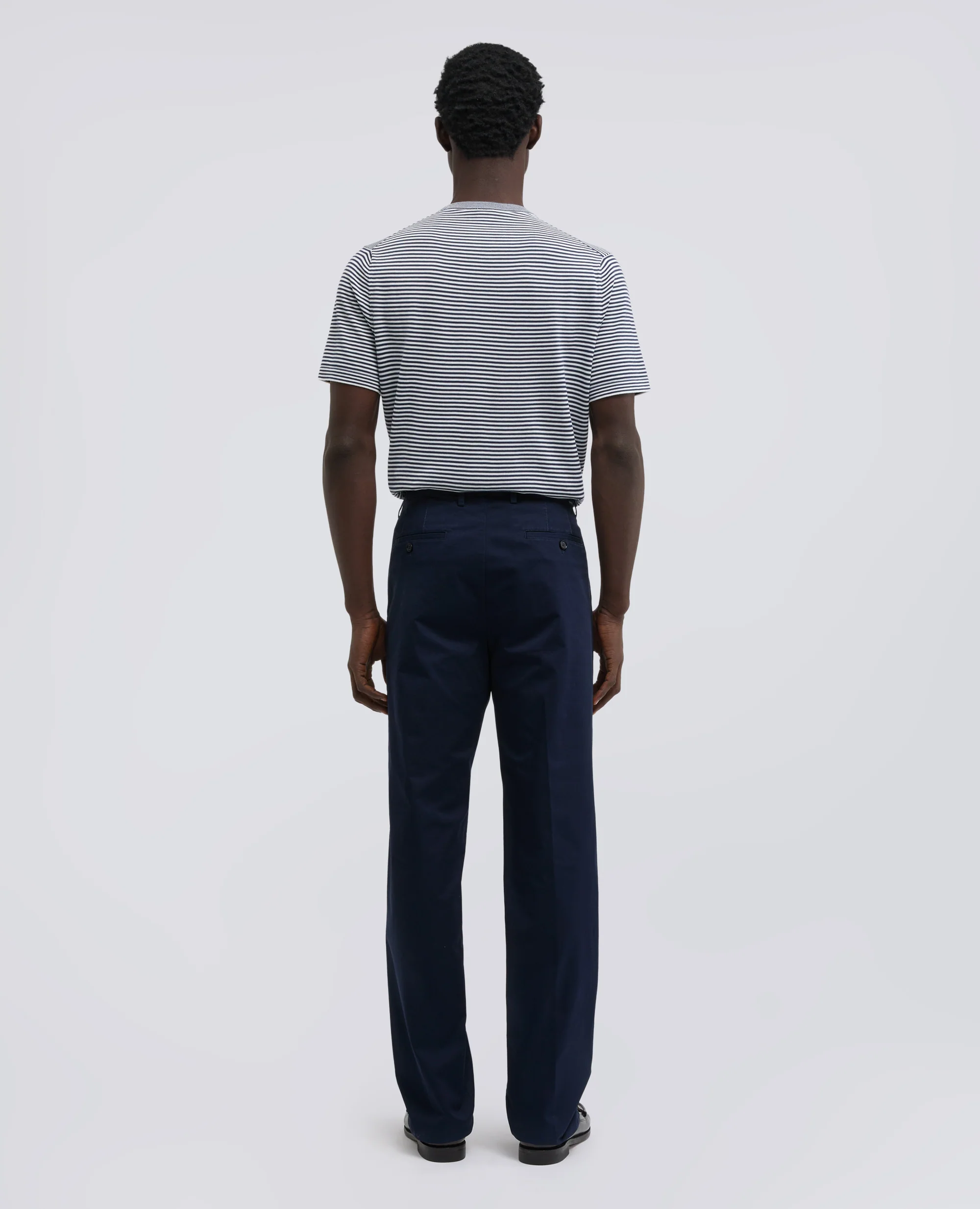 PANTALONE IN TWILL DI COTONE - NAVY - Image 3