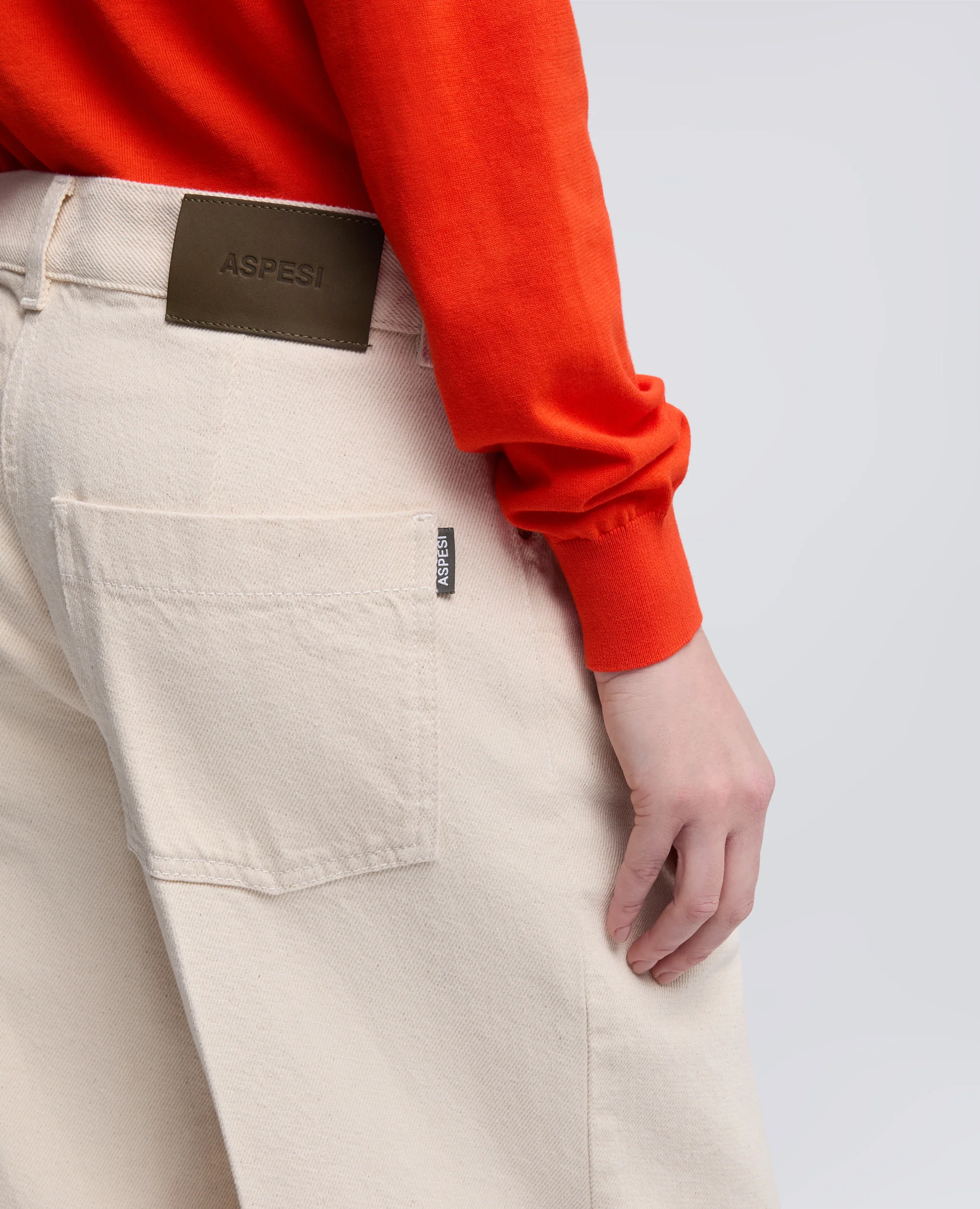 PANTALONE WIDE LEG IN DENIM - BURRO - Image 4