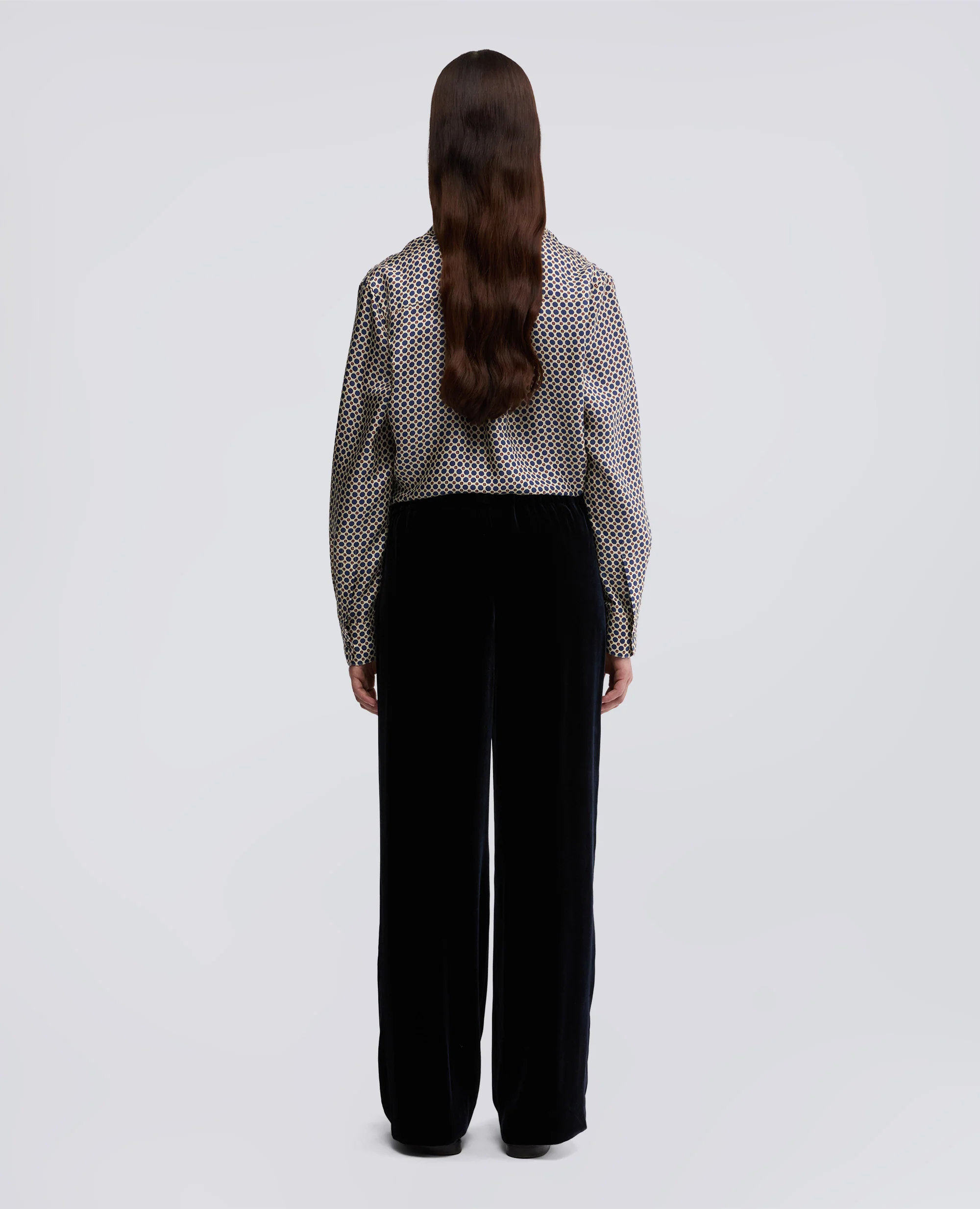 PANTALONE IN FLANELLA DI LANA CASHMERE - NAVY - Image 3