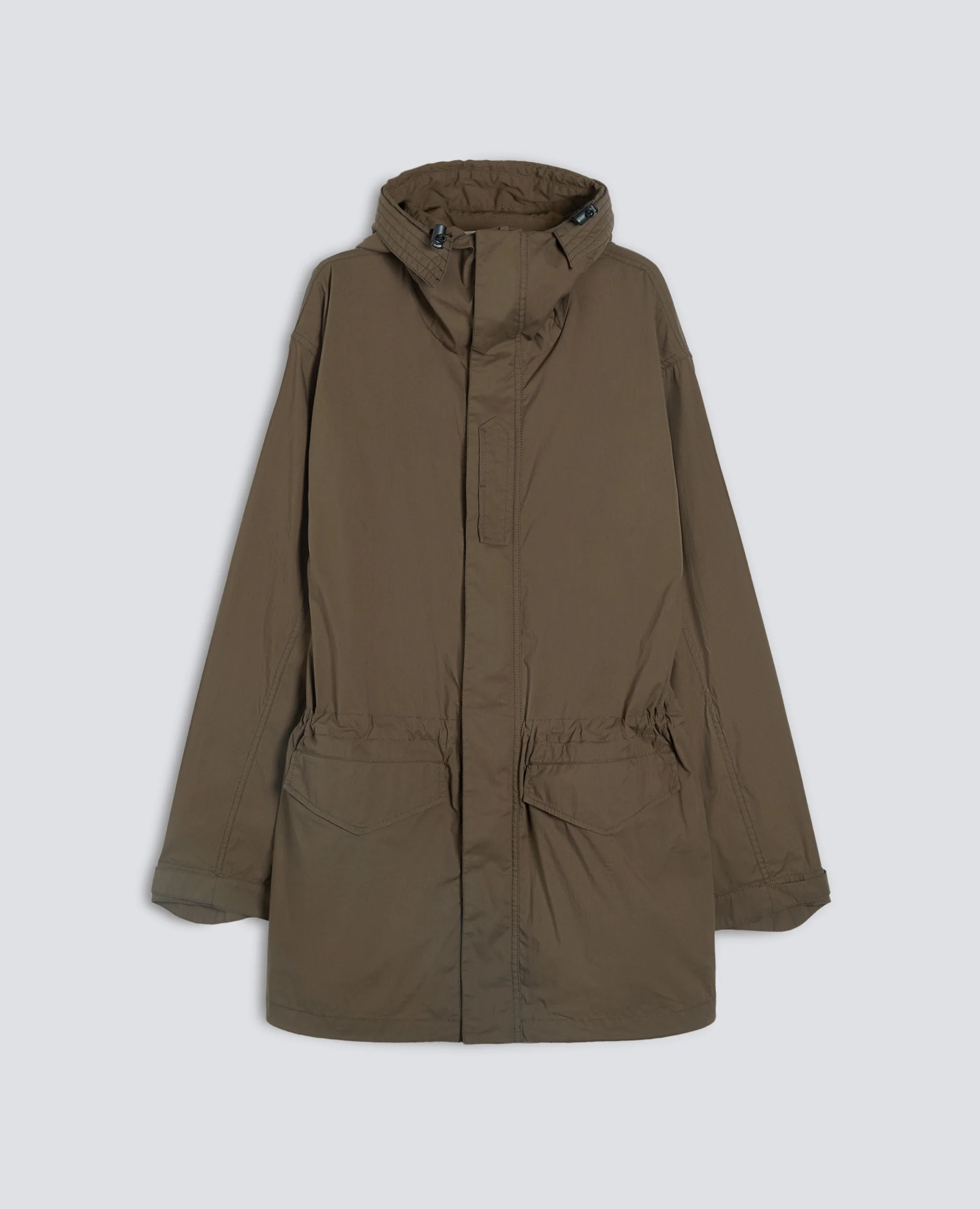 PARKA IN POPELINE DI COTONE E NYLON COMFORT - MILITARE