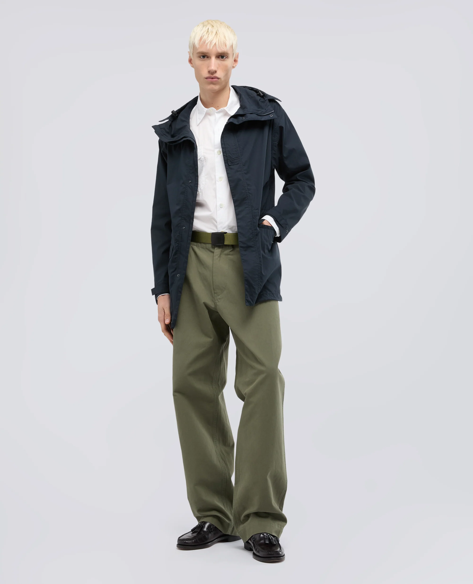 PARKA IN POPELINE DI COTONE E NYLON COMFORT - NAVY - Image 2