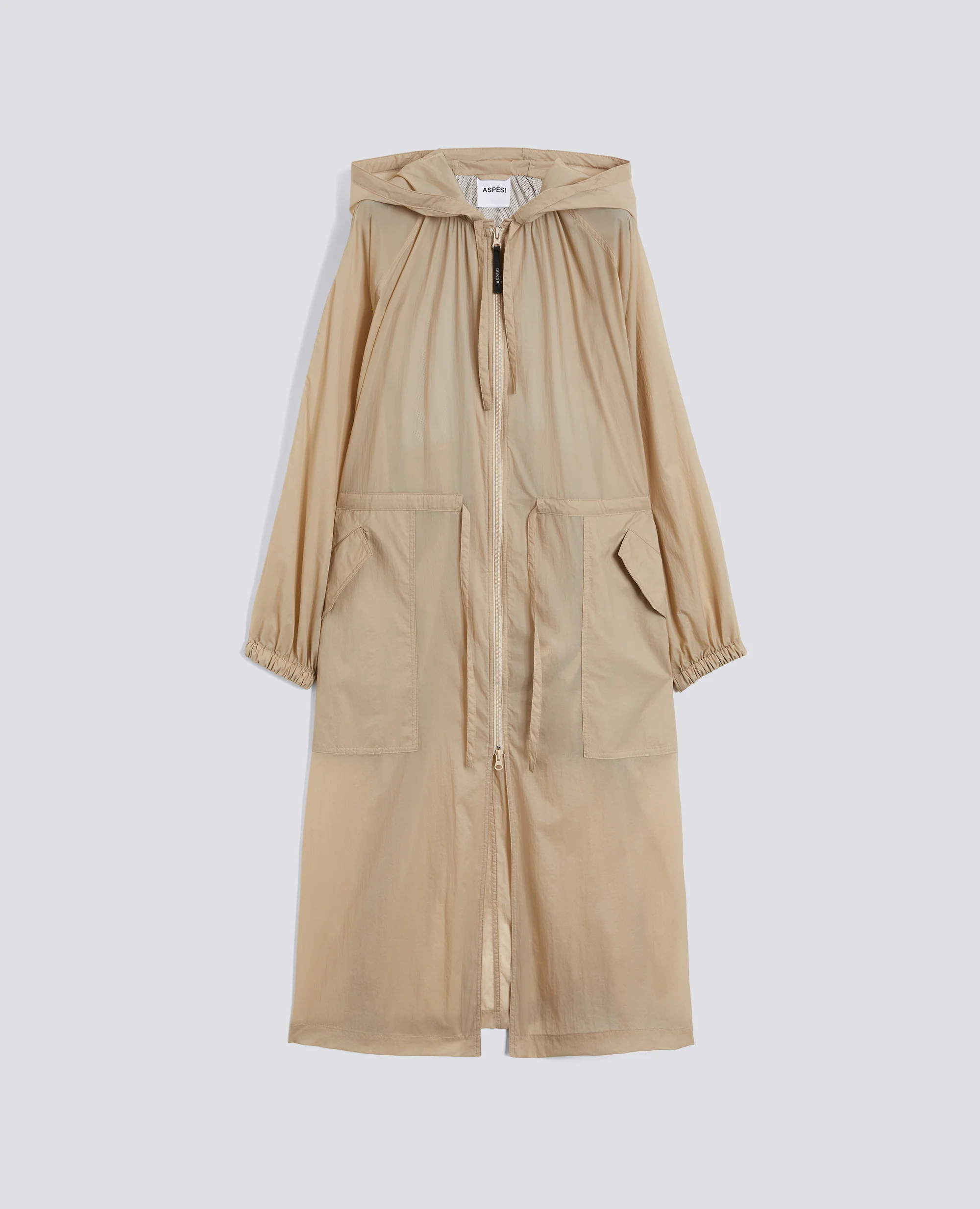 PARKA SFODERATO IN NYLON - SABBIA