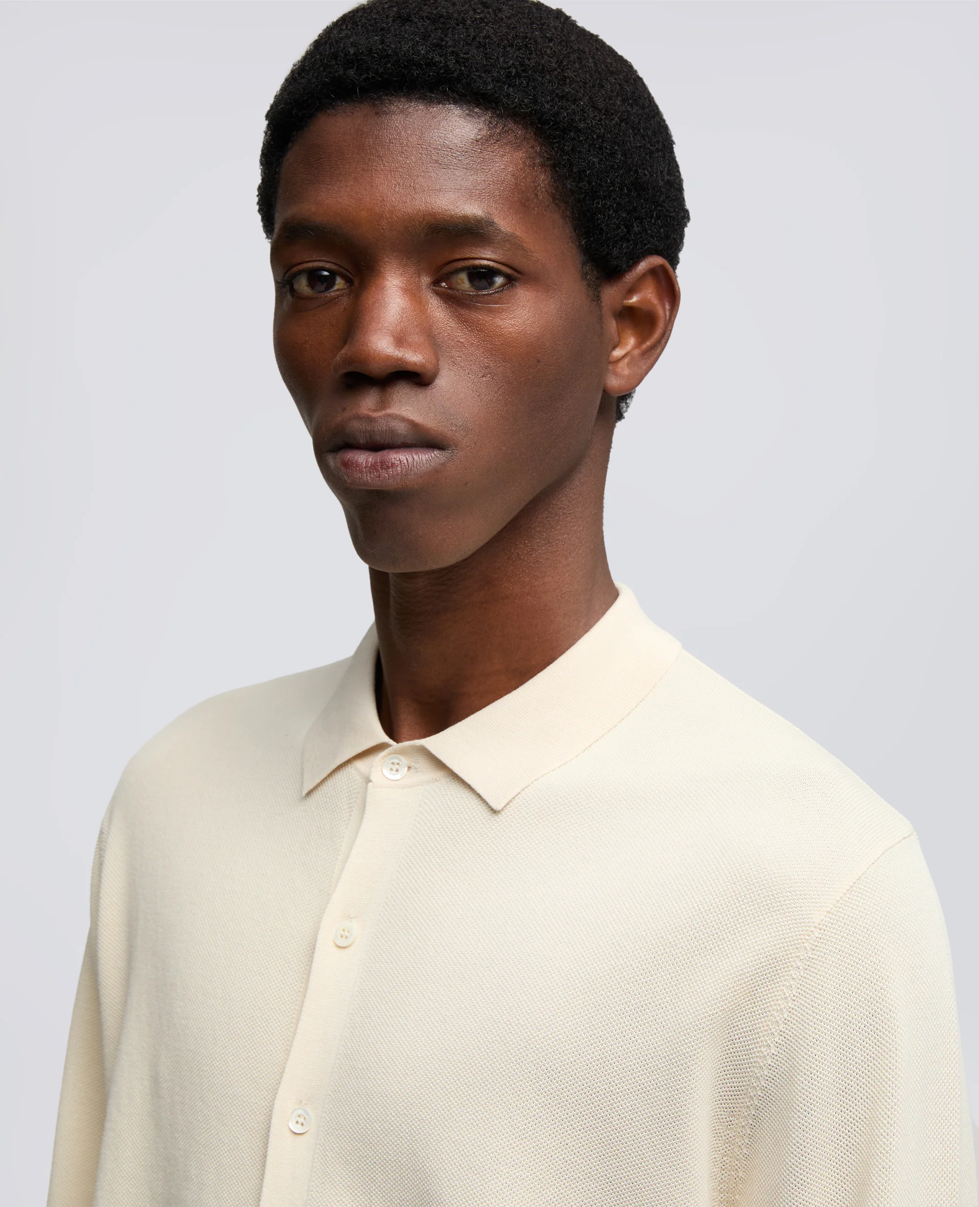 CAMICIA IN COTONE PUNTO PIQUET TINTO CAPO - NATURALE - Image 4
