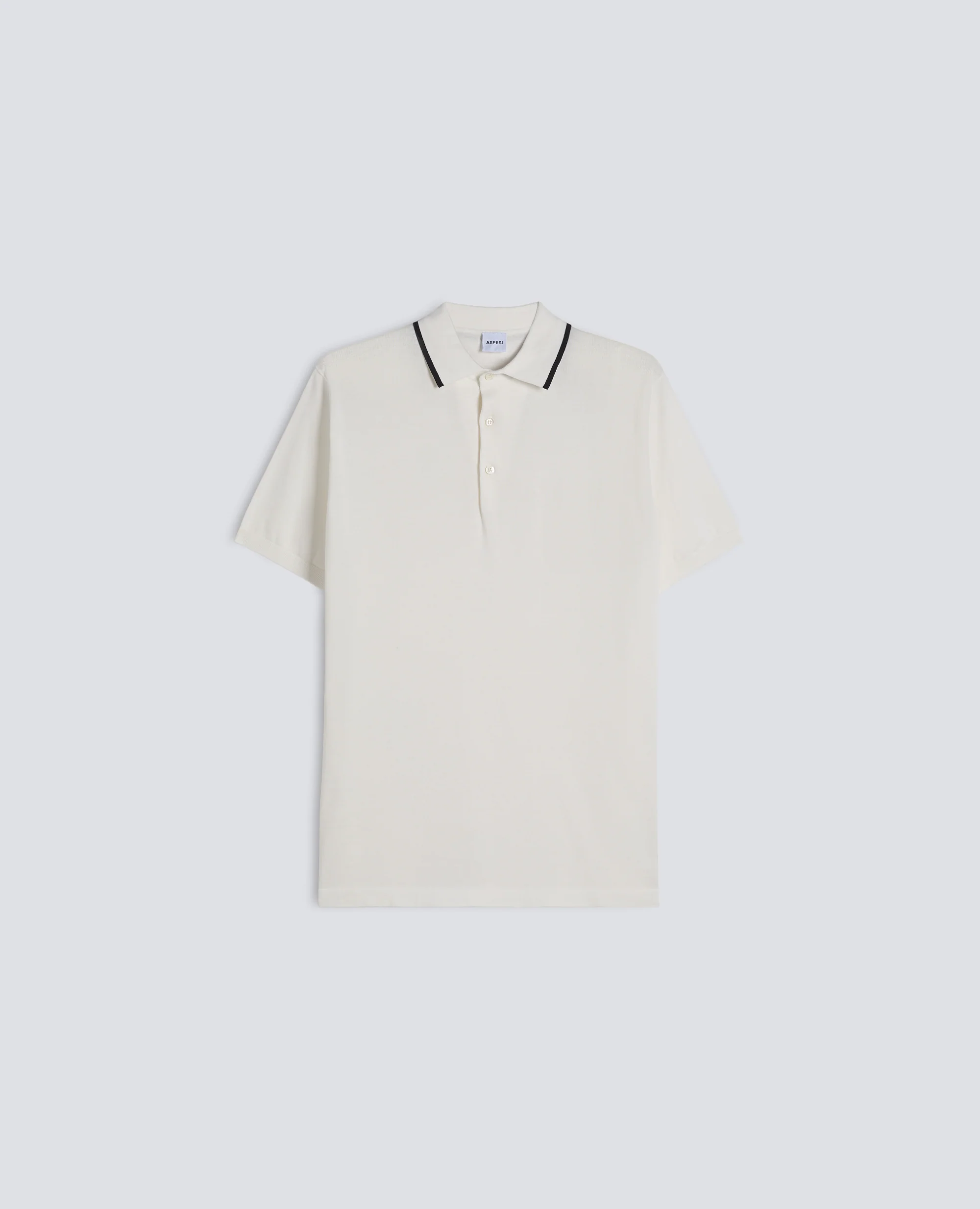 POLO IN COTONE CON BOTTONI IN MADREPERLA - BIANCO