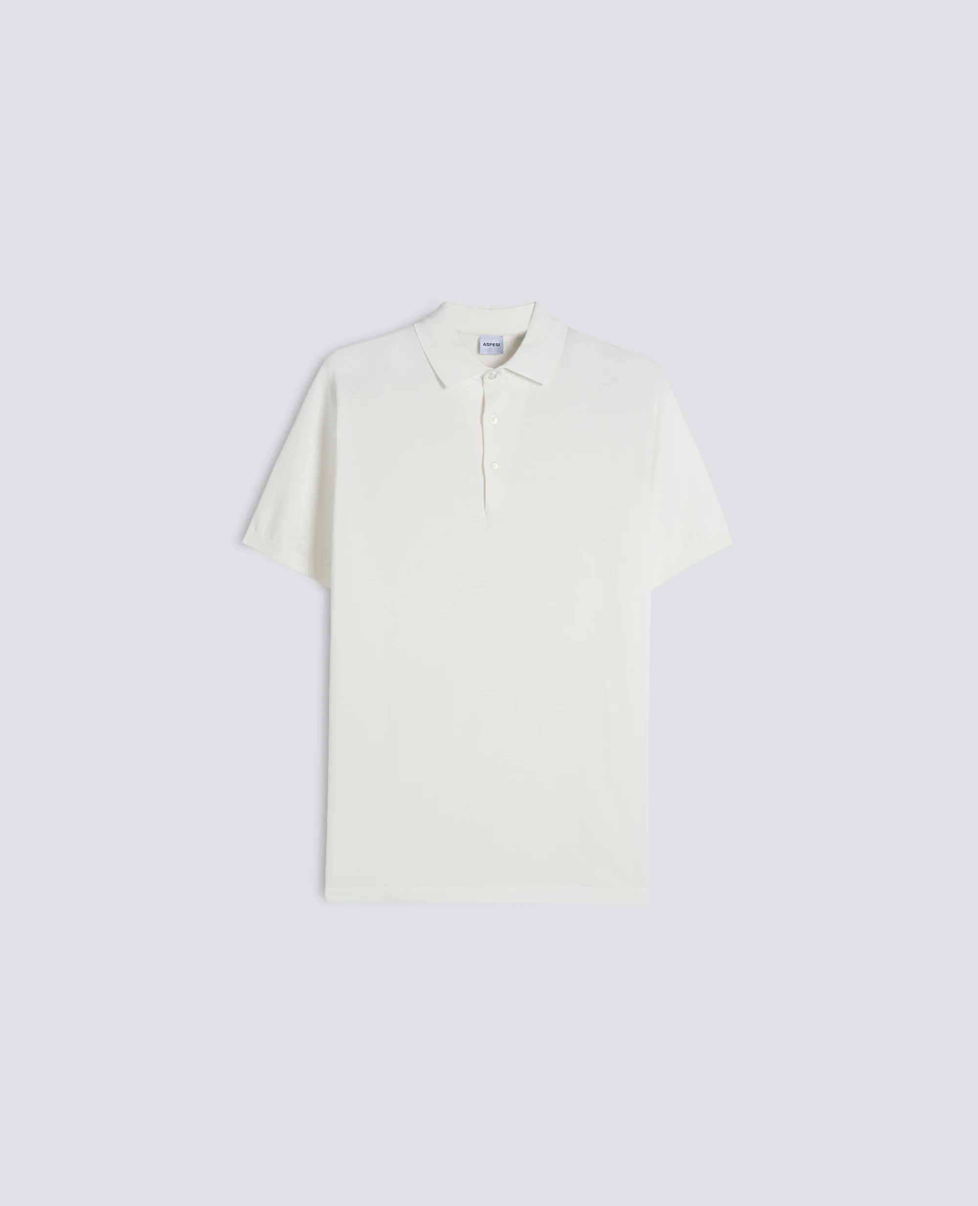 POLO IN COTONE CON BOTTONI IN MADREPERLA - BIANCO