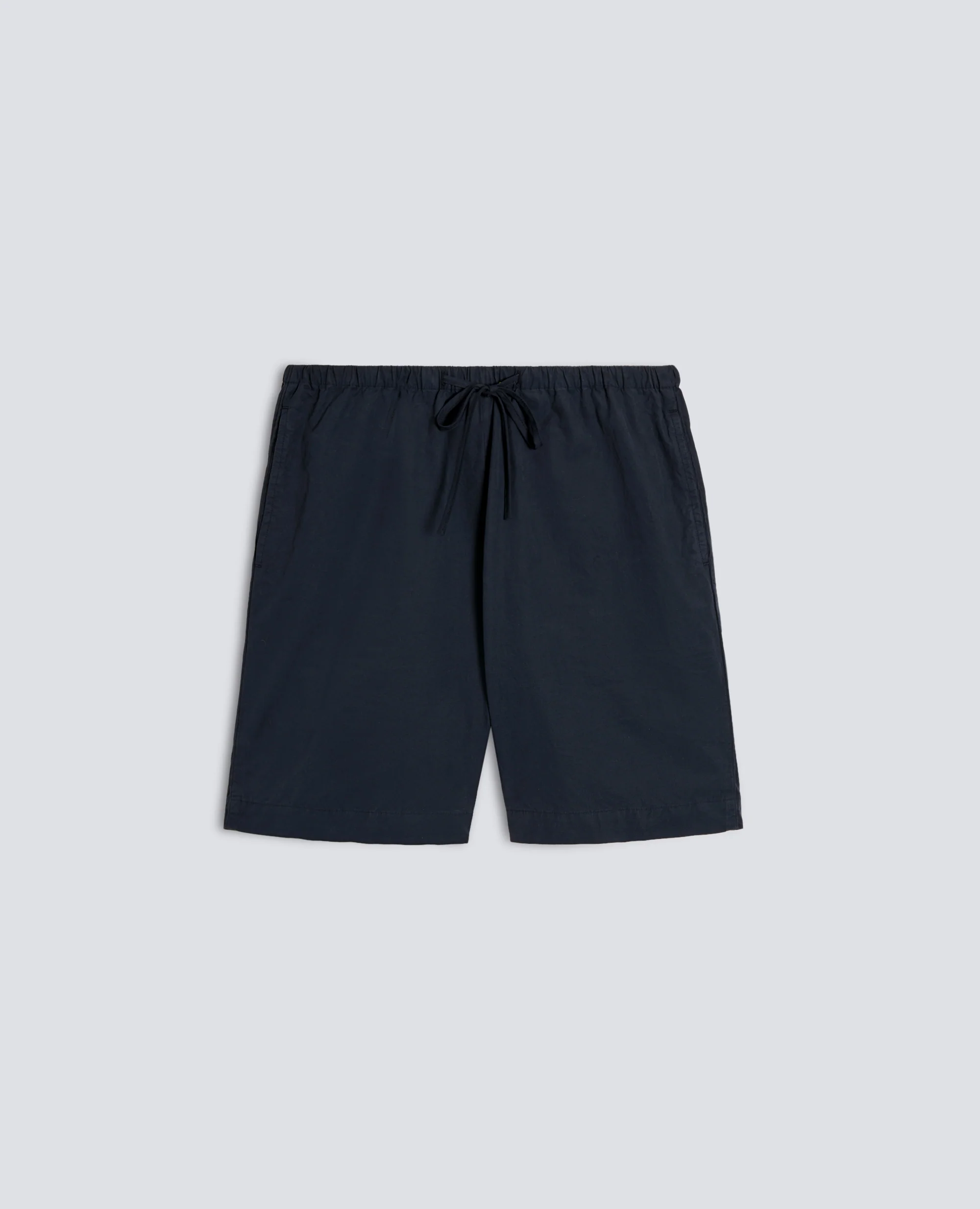 SHORT IN POPELINE DI COTONE TINTO CAPO - NAVY