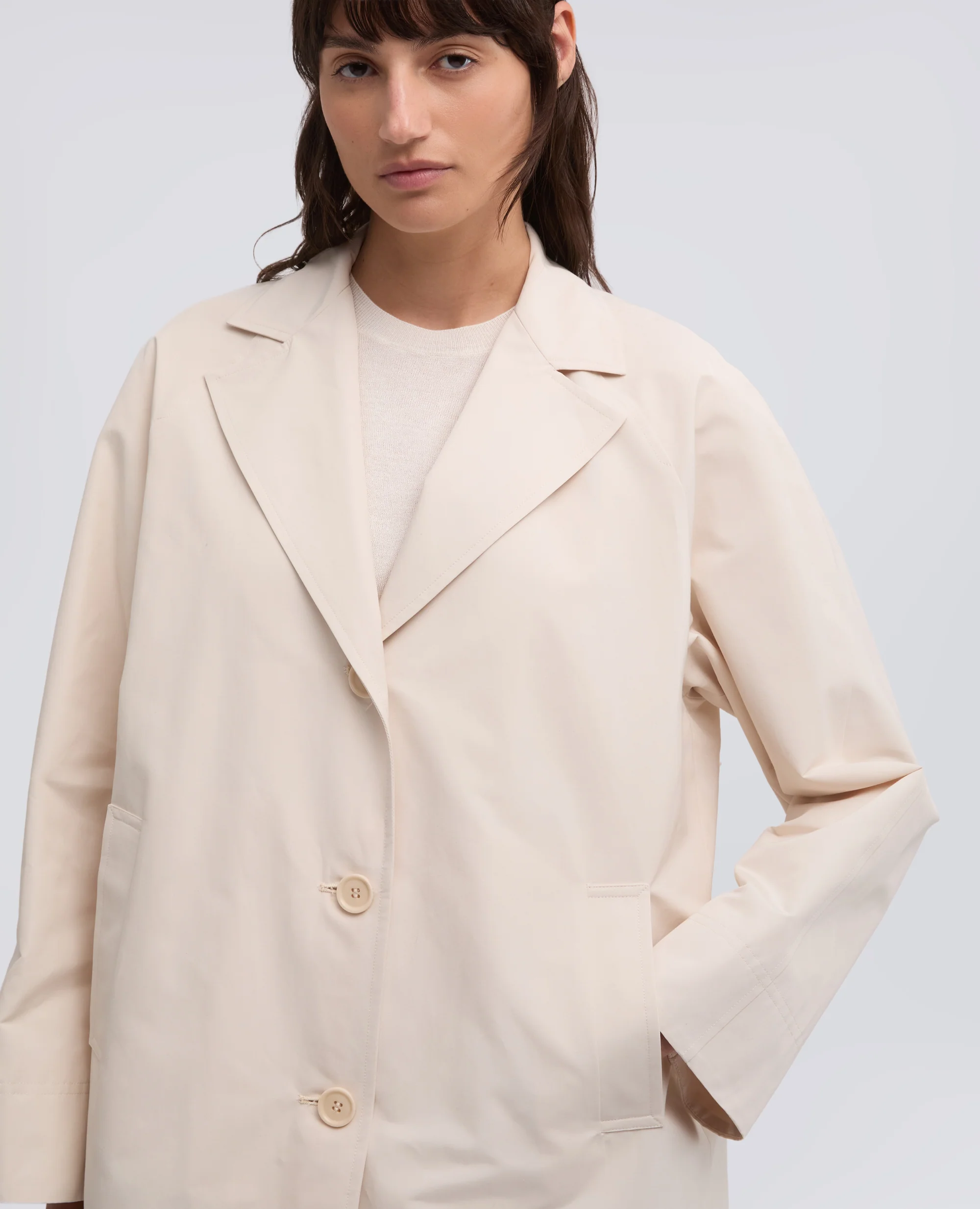 CAPPOTTO FODERATO IN TELA DI COTONE E POLIESTERE - GHIACCIO - Image 4
