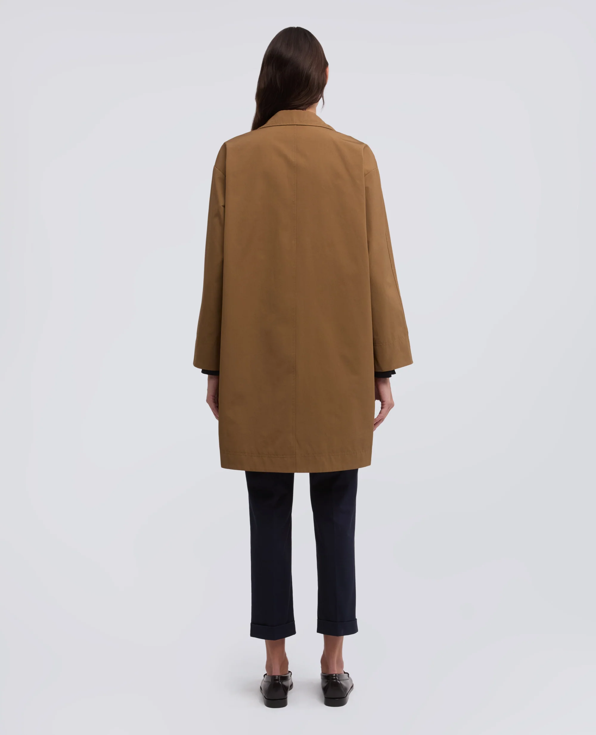 CAPPOTTO FODERATO IN TELA DI COTONE E POLIESTERE - TABACCO - Image 3