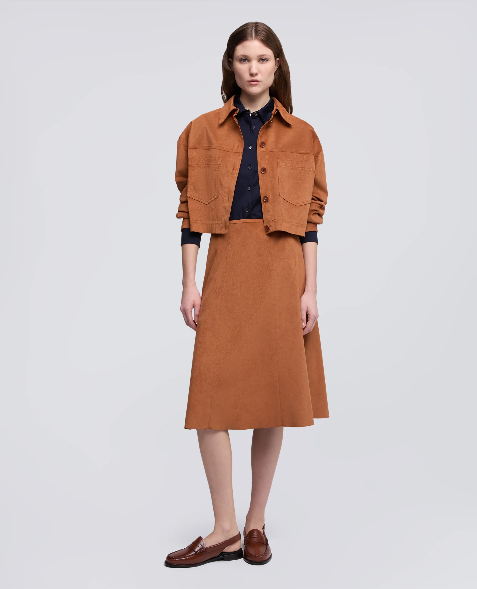 CAMICIA IN JERSEY DI COTONE - BLU - Image 2
