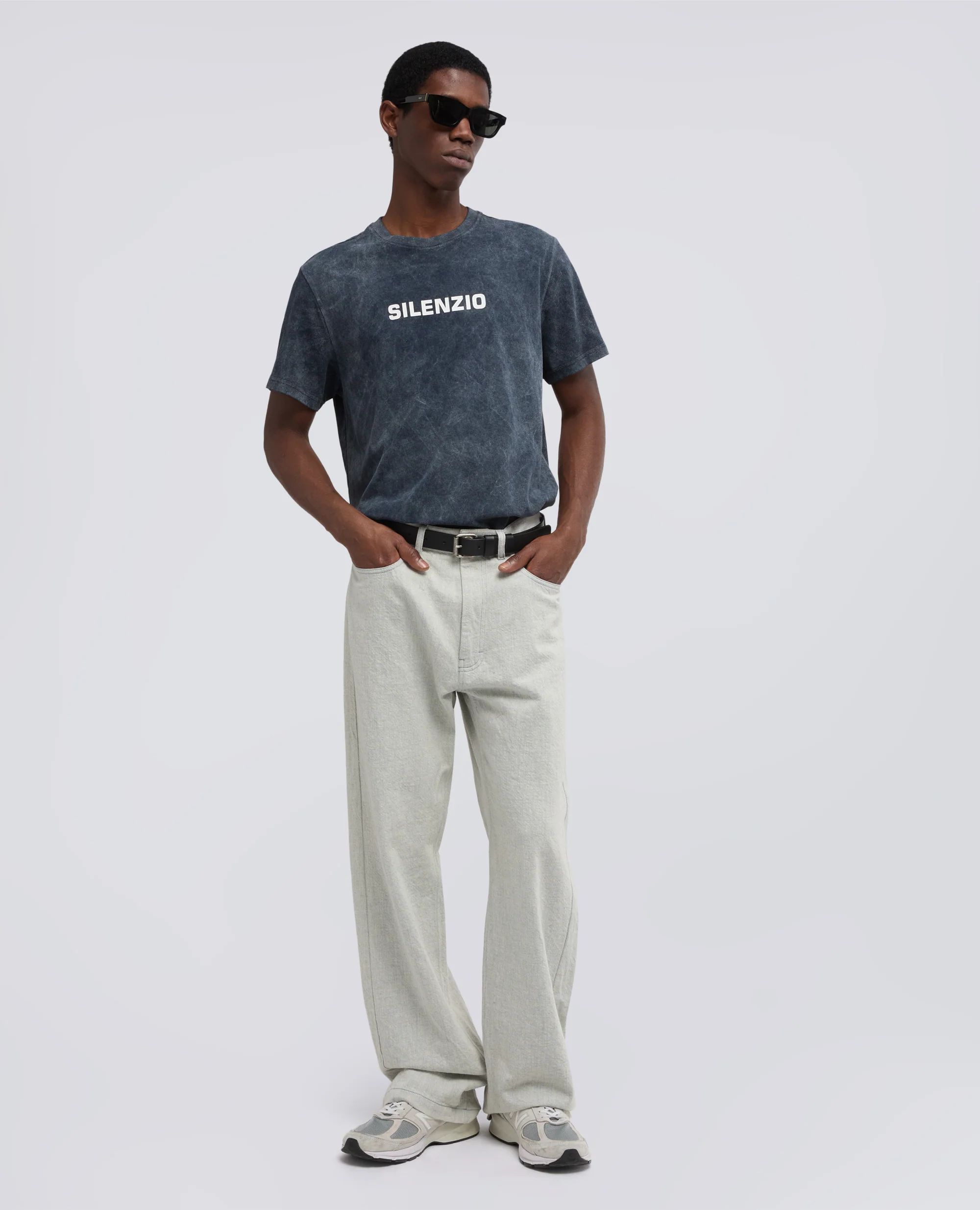 T-SHIRT IN JERSEY DI COTONE CON STAMPA - NAVY SHADY - Image 2