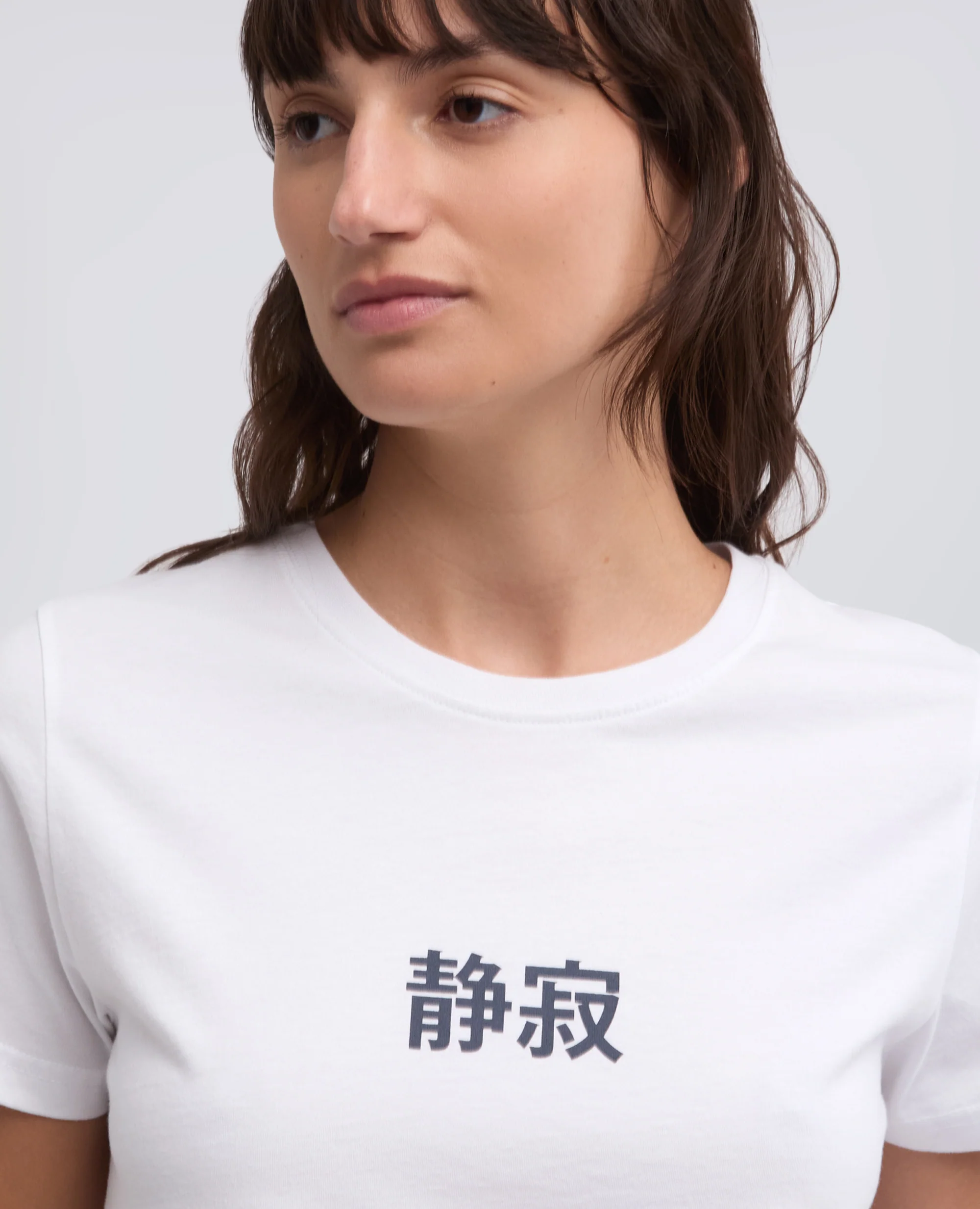 T-SHIRT IN JERSEY DI COTONE CON STAMPA "SILENZIO" IN GIAPPONESE - AA CAPSULE COLLECTION - BIANCO - Image 4