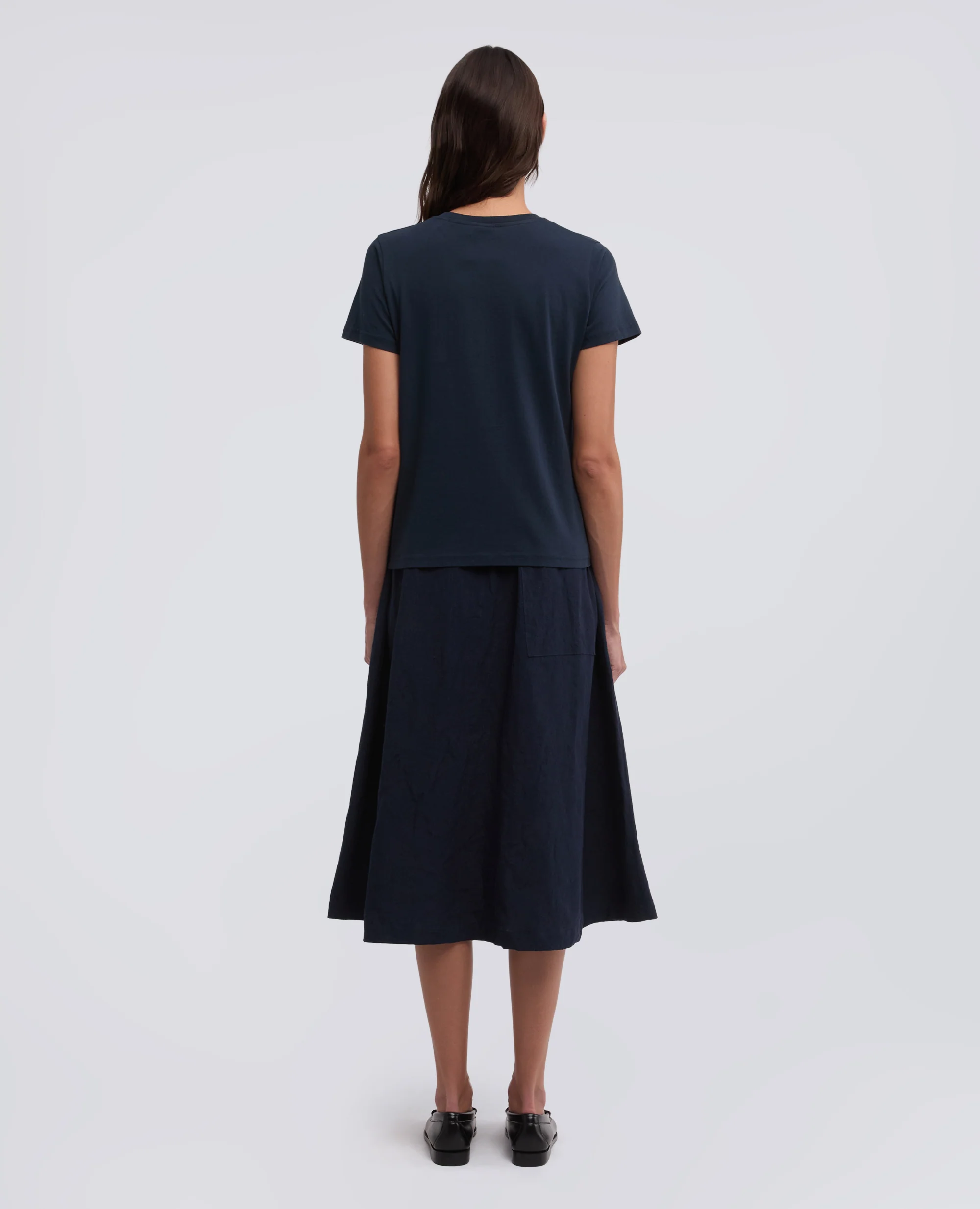 T-SHIRT IN JERSEY DI COTONE CON STAMPA "SILENZIO" IN GIAPPONESE - AA CAPSULE COLLECTION - NAVY - Image 3