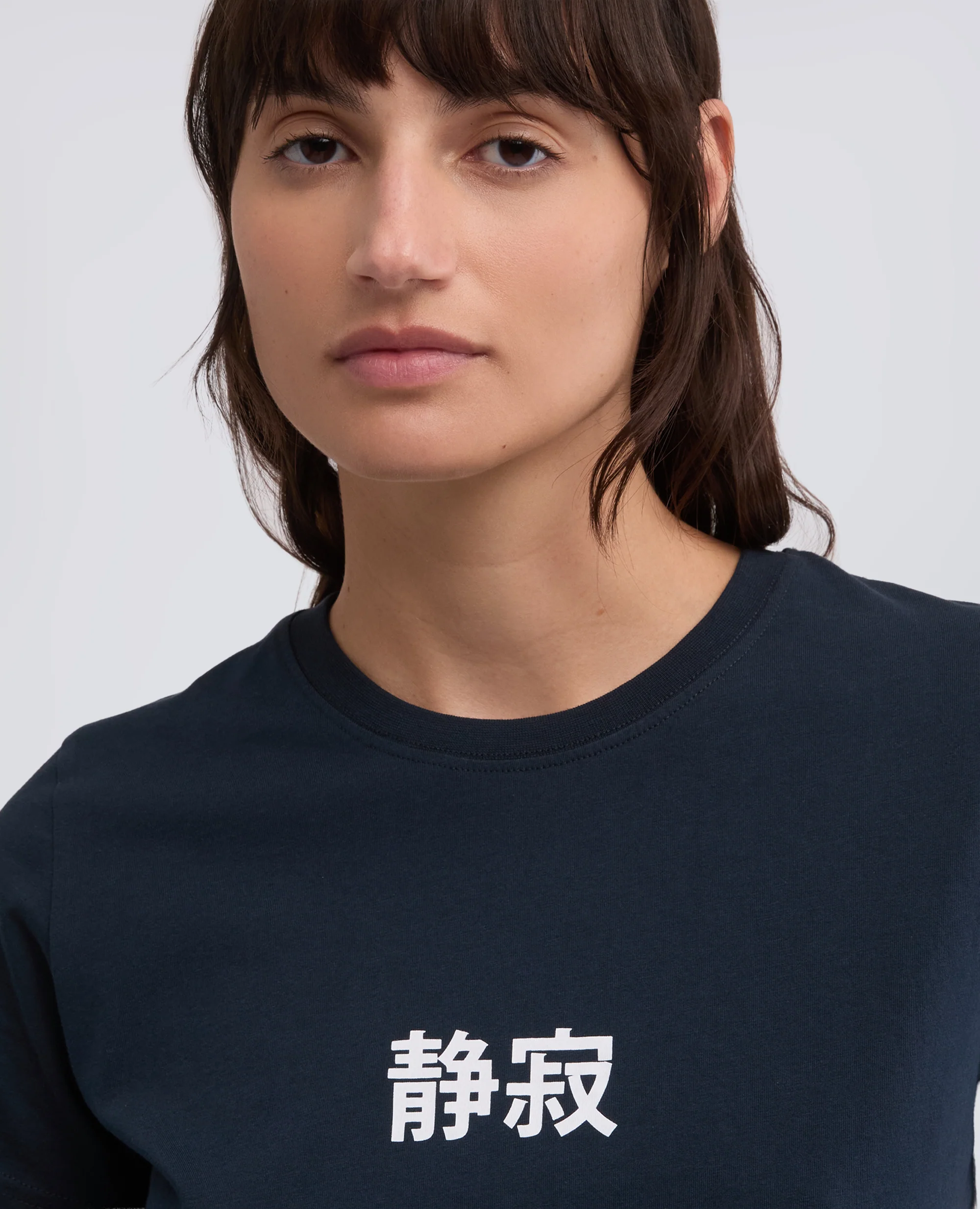 T-SHIRT IN JERSEY DI COTONE CON STAMPA "SILENZIO" IN GIAPPONESE - AA CAPSULE COLLECTION - NAVY - Image 4