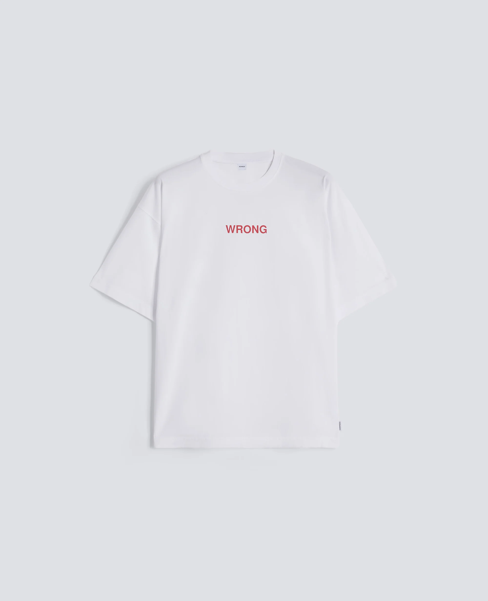 T-SHIRT IN JERSEY DI COTONE CON STAMPA "WRONG" - BIANCO