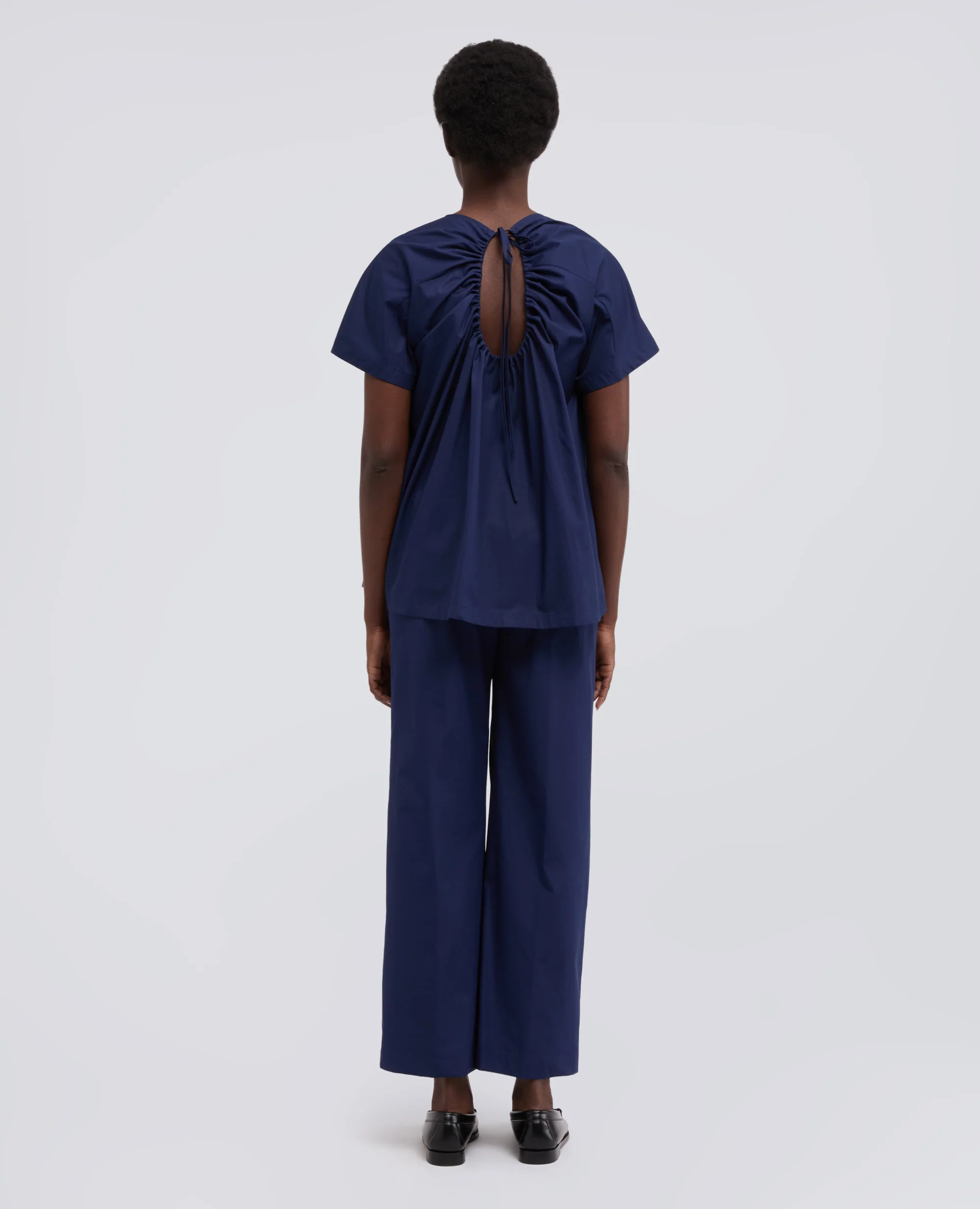 TOP IN POPELINE COTONE - BLUETTE - Image 3