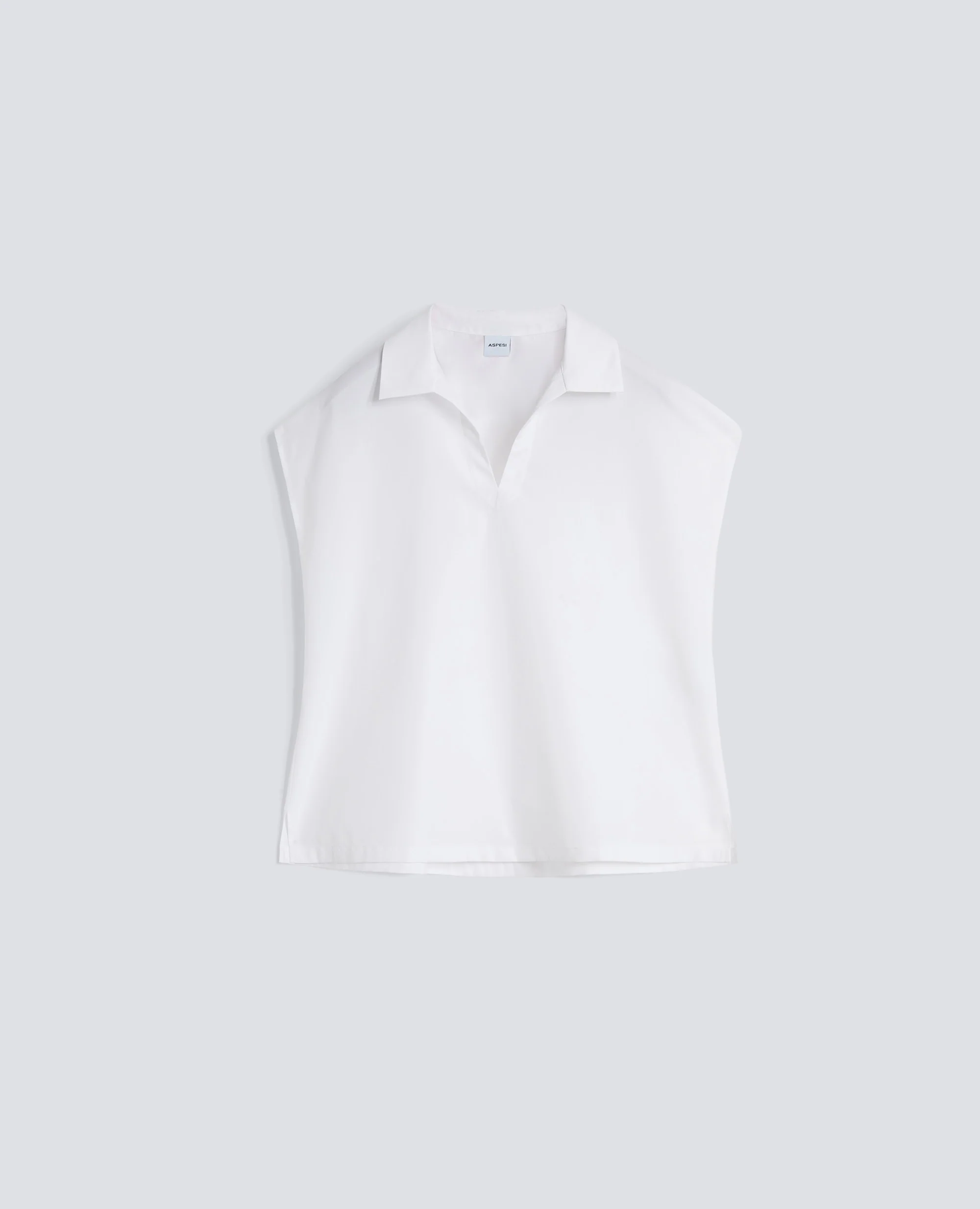 TOP IN POPELINE DI COTONE - BIANCO