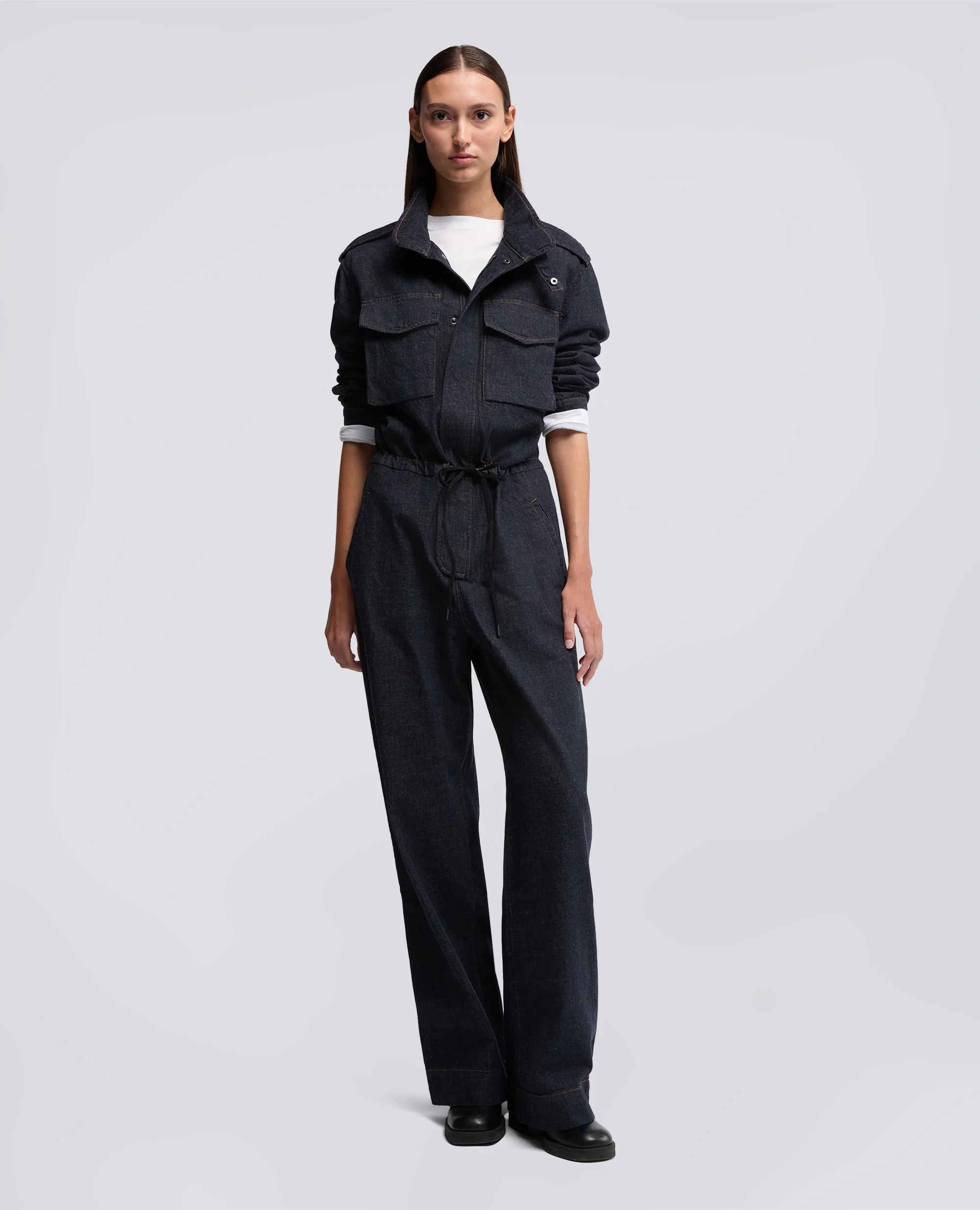 TUTA IN DENIM CON MAXI TASCHE - DENIM - Image 2