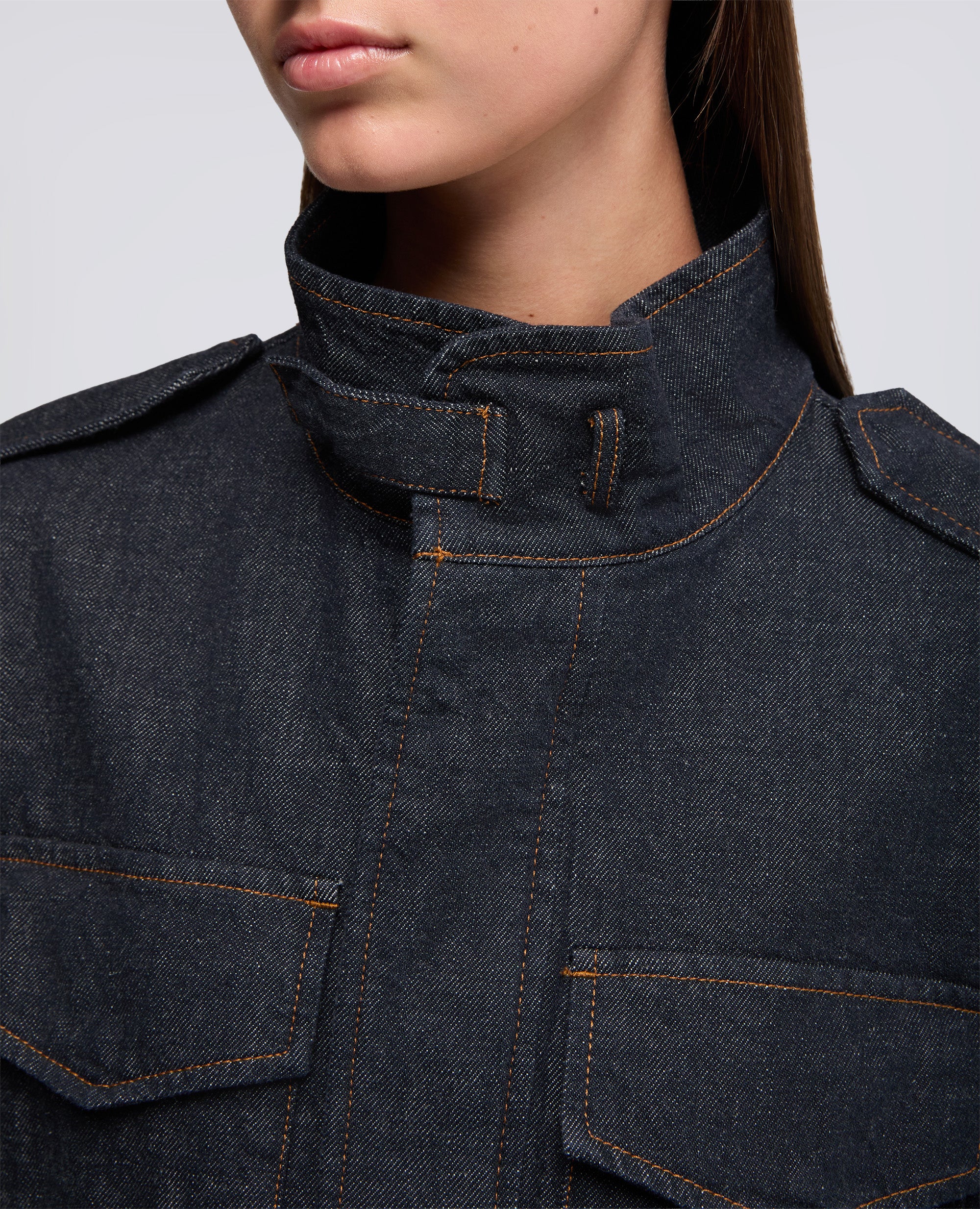 TUTA IN DENIM CON MAXI TASCHE - DENIM - Image 4